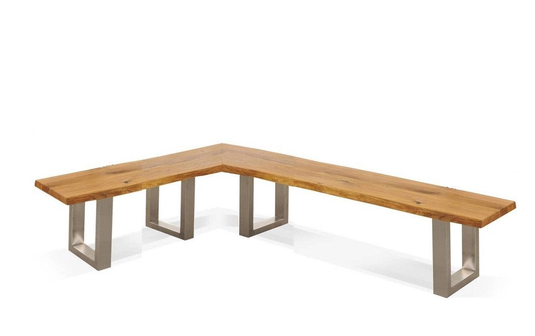 Main Möbel Eckbank Eckbank "Amber" ohne Rückenlehne 148x268cm Wildeiche massiv geölt