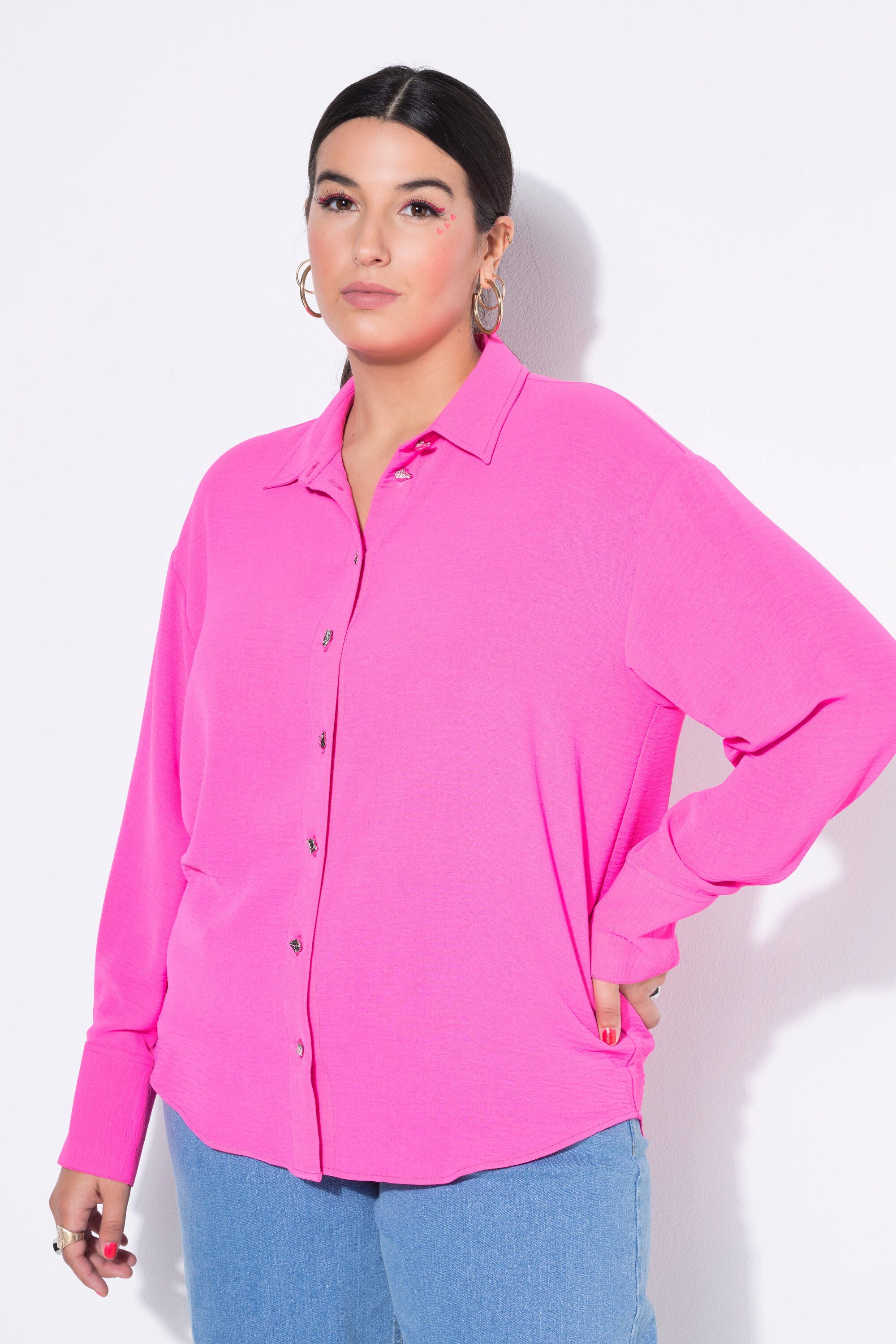Studio Untold Hemdbluse Hemdbluse oversized Schmuckknöpfe