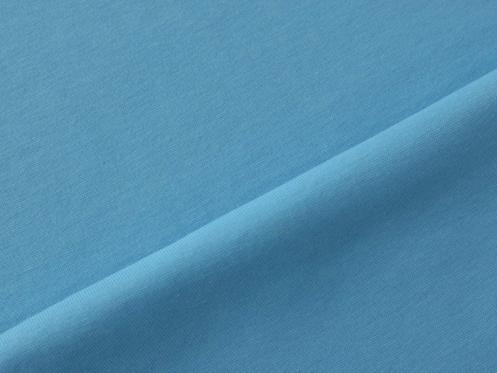 Corileo Stoff Feinripp Stoff Bündchen Uni Hellblau Meterware Schlauchware Stoff, ca. 70 cm Breit