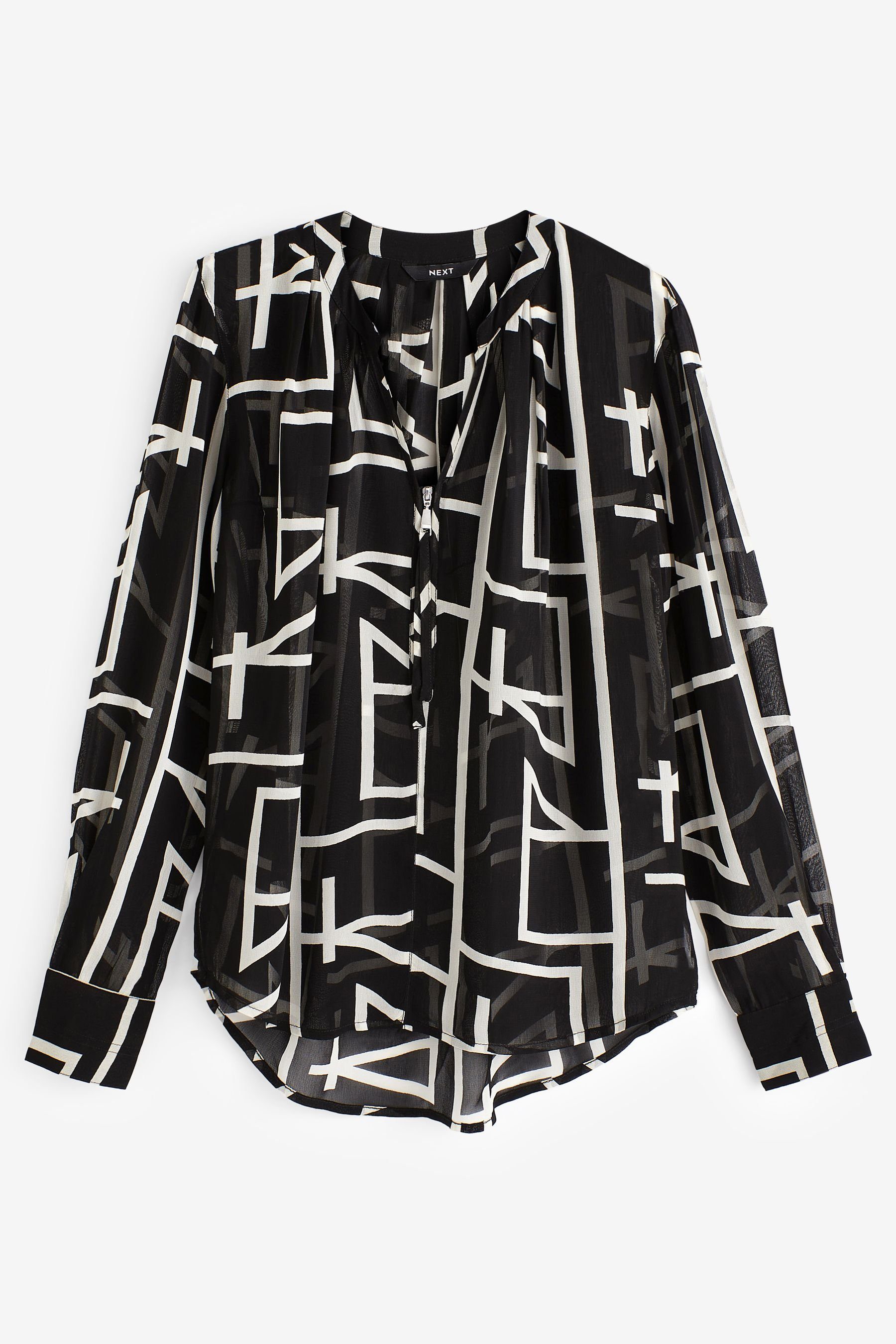 Next Langarmbluse Bluse mit Reißverschluss-Detail (1-tlg)