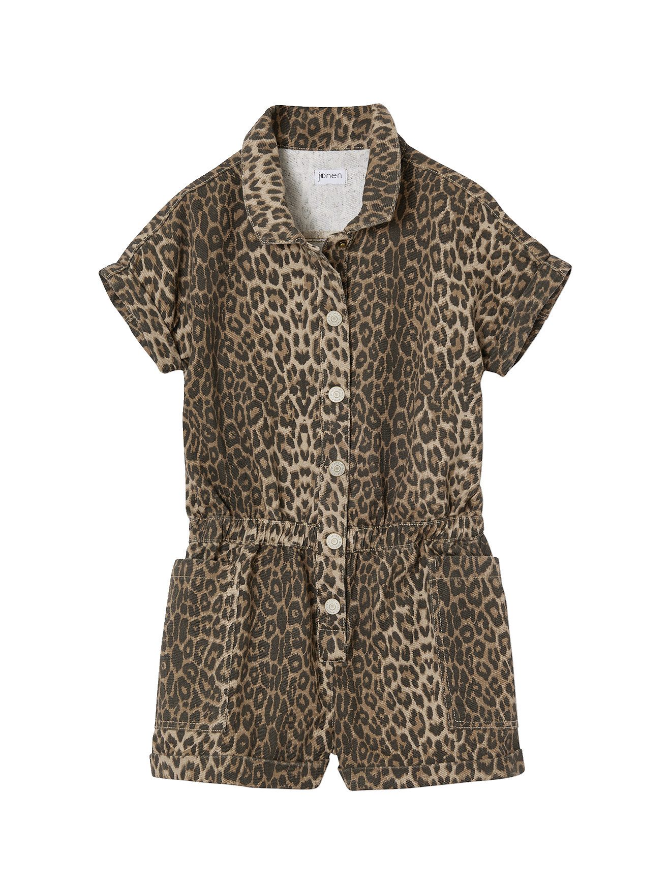 jonen Jumpsuit Kurzer Mädchen Jumpsuit mit Leoprint