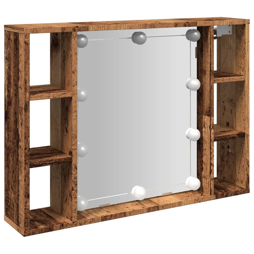 vidaXL Spiegelschrank Spiegelschrank mit LED-Leuchten Altholz-Optik günstig online kaufen