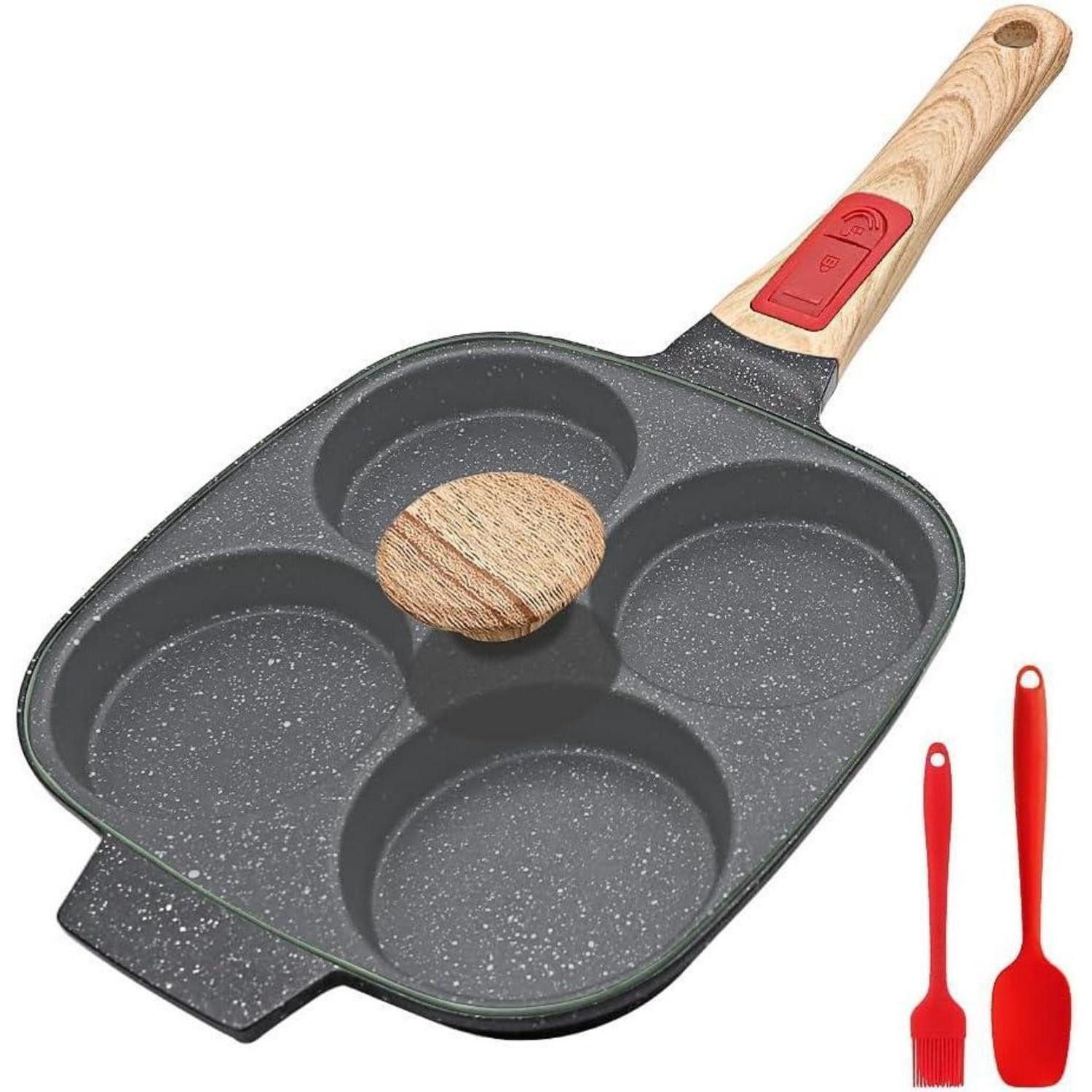 LuxusKollektion Bratpfanne Spiegeleipfanne 21cm Aluminium Induktion Abnehmgriff Schwarz