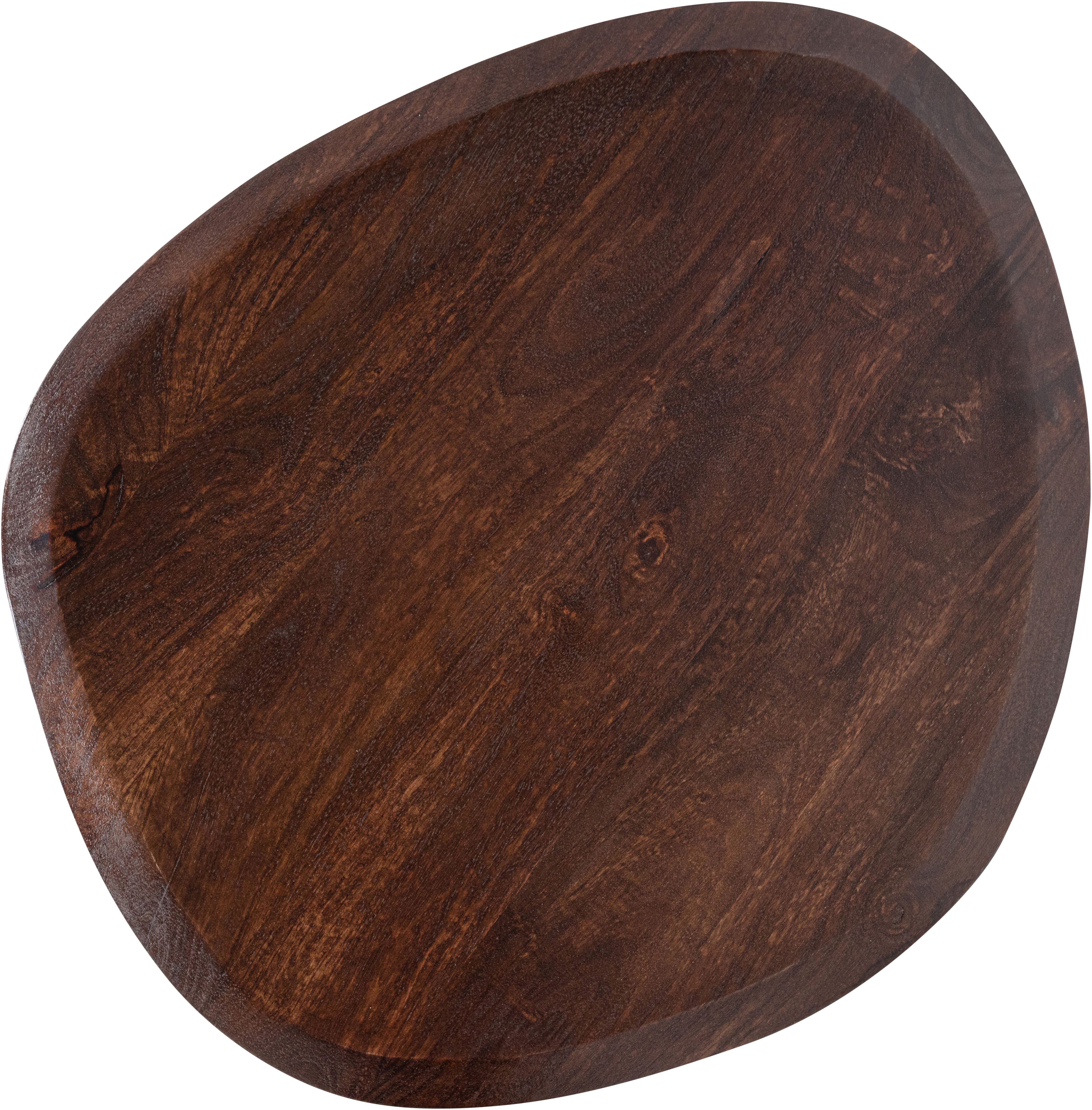 WOOOD Beistelltisch Posture aus Mangoholz mit organischer Platte und Standfuß 60x53x51 cm, Tragkraft 15 kg, Standfuß Ø 16–29 cm, Plattendicke 3 cm – Bild 4 von 5