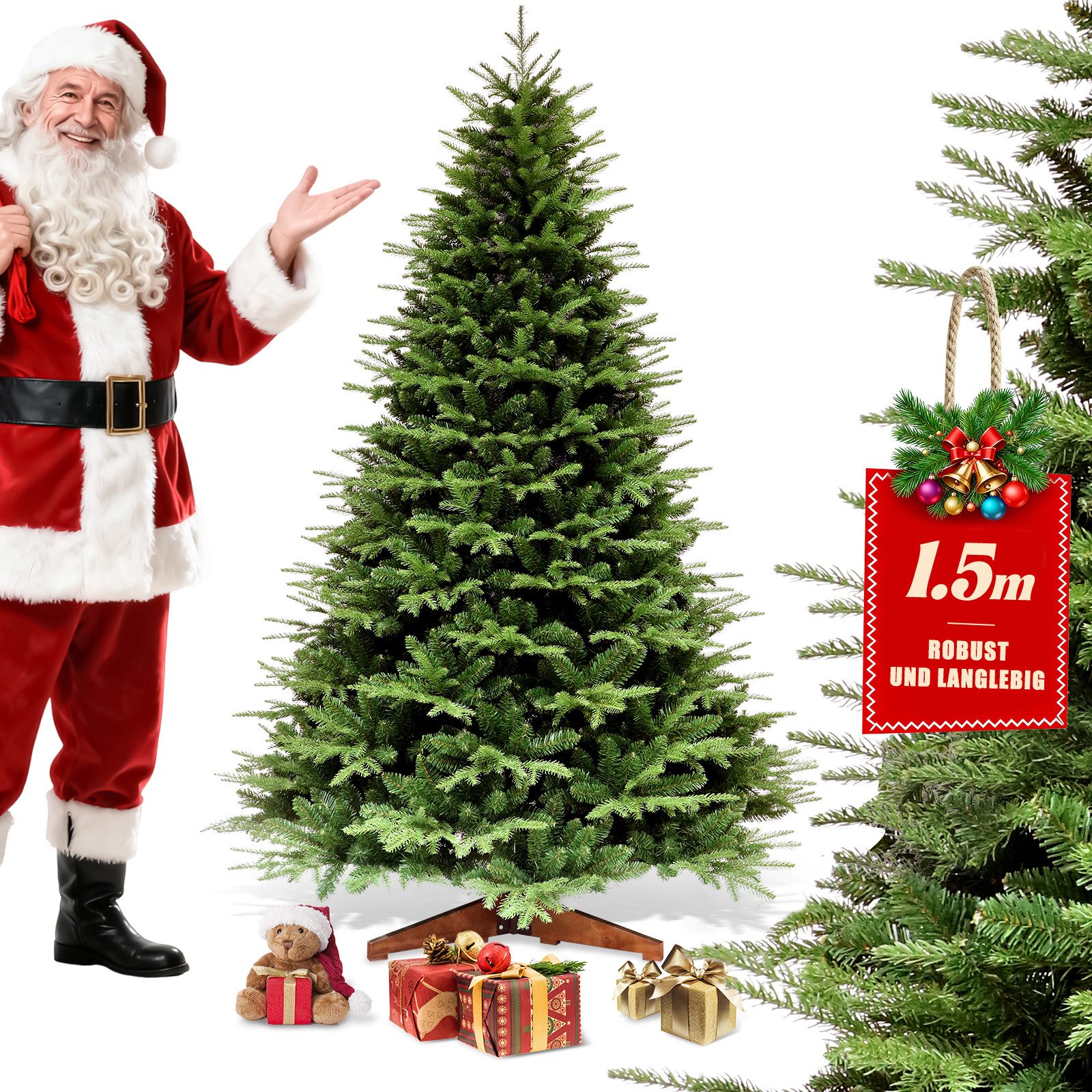 Künstlicher Weihnachtsbaum Weihnachtsbaum 150/180/210 cm auswählbar,Tannenbaum aus PE und PVC