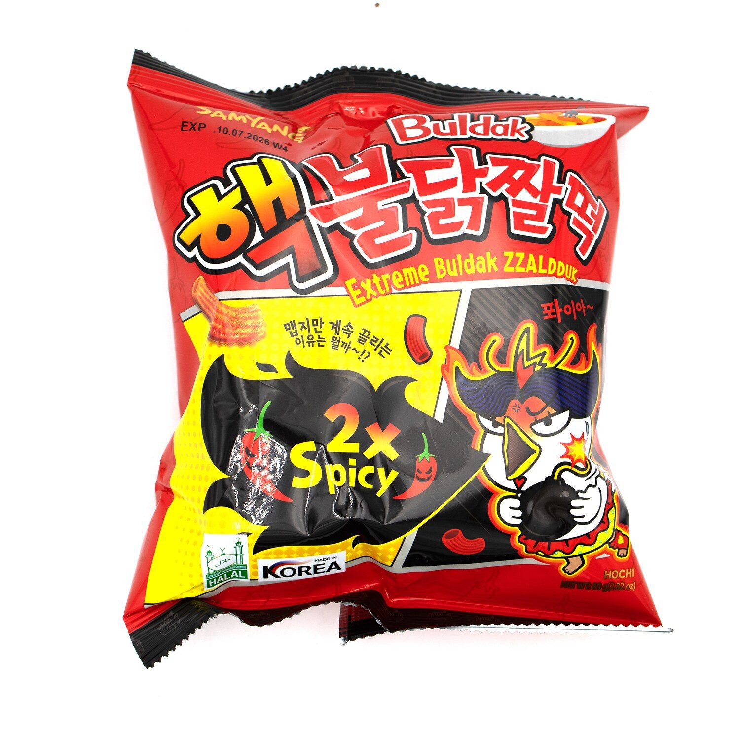 Samyang Knabberei, 1 x 80 g, Buldak Zzaldduk 2x Spicy Chips