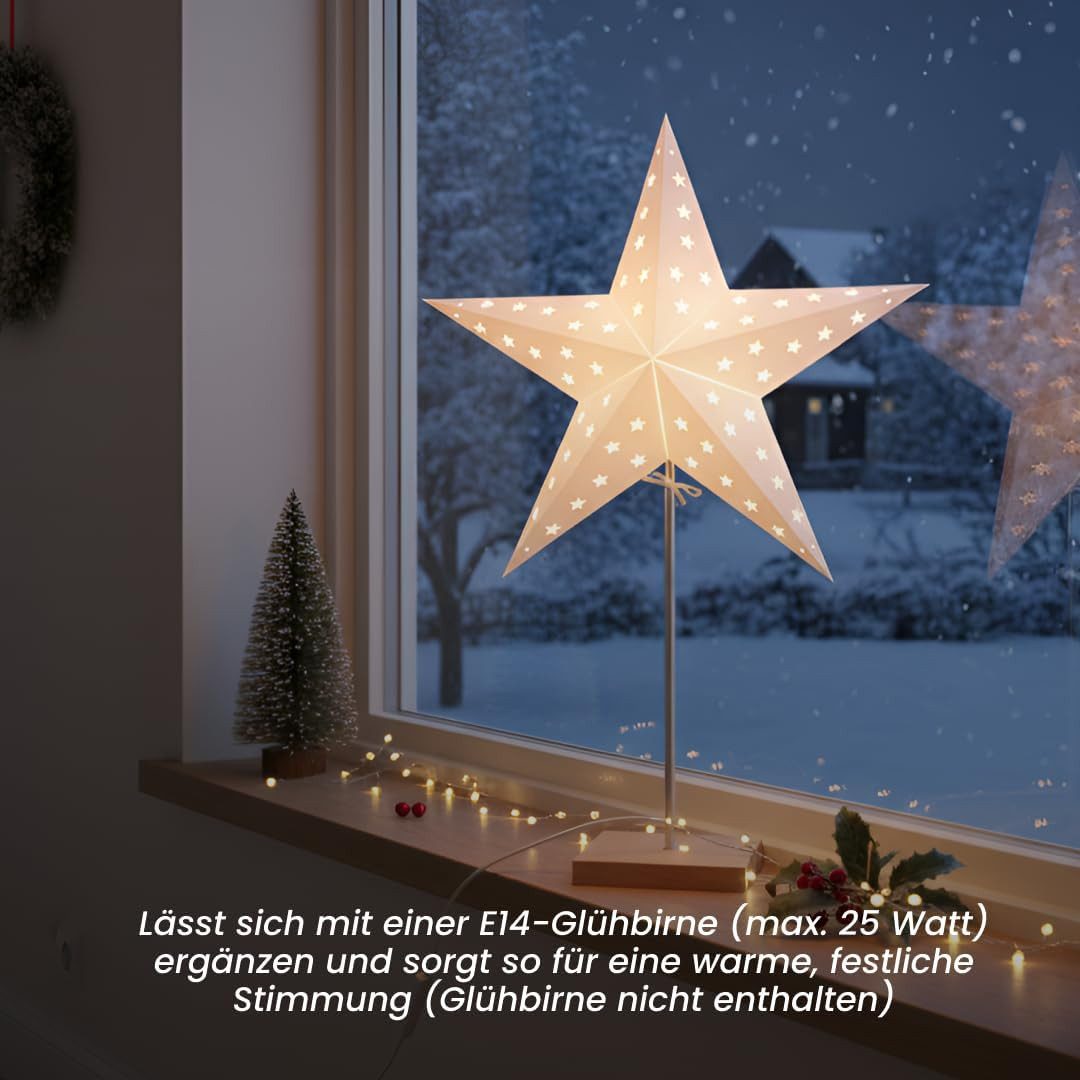 STAR TRADING LED Stern Tischlampe Leo von Star Trading, 3D Papierstern – Bild 5 von 5