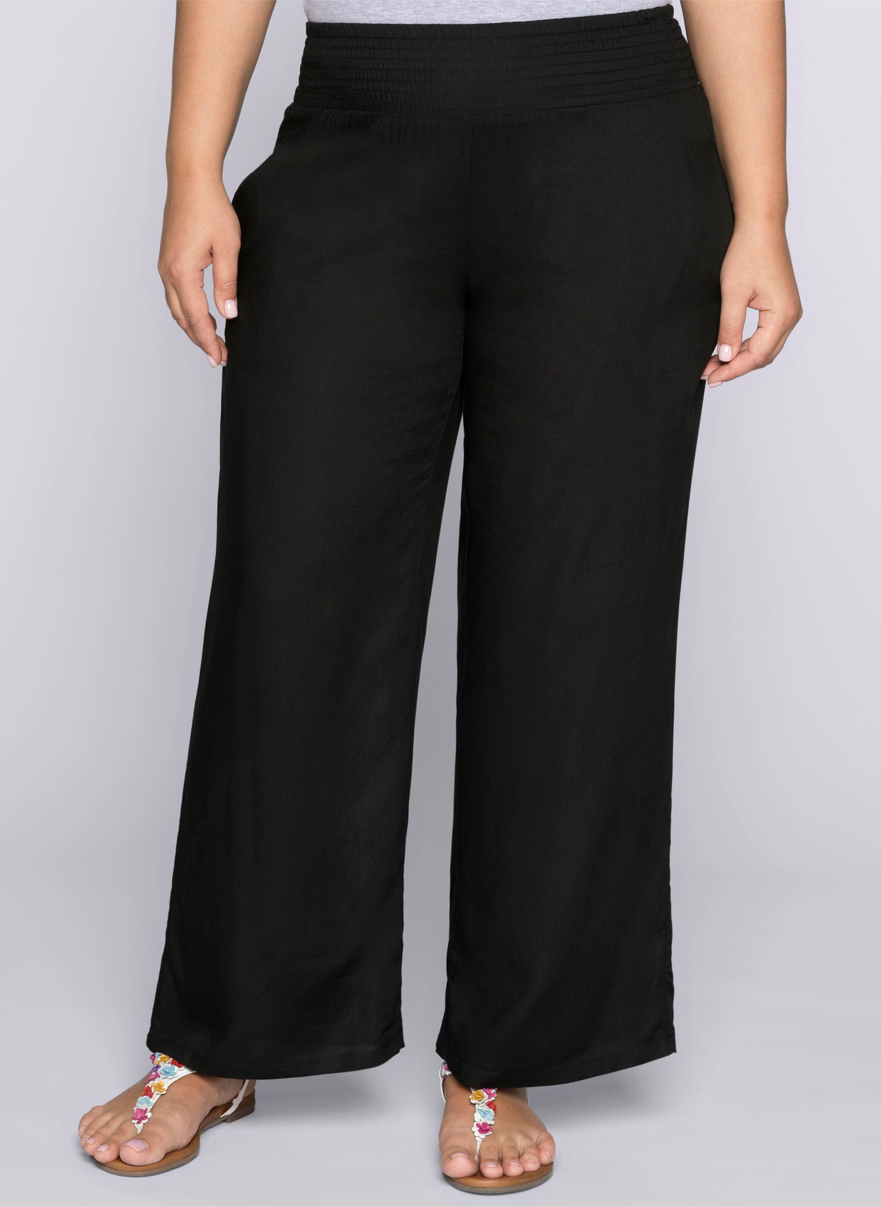 Sheego Jerseyhose Schlupfhose . mit Smokbund und Taschen günstig online kaufen