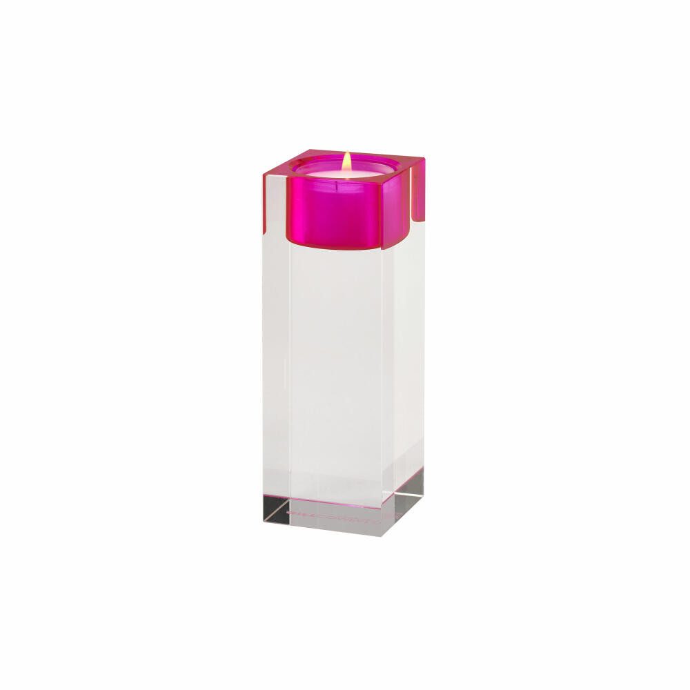 Giftcompany Teelichthalter Sari L, Pink, Transparent, H 13.6 cm