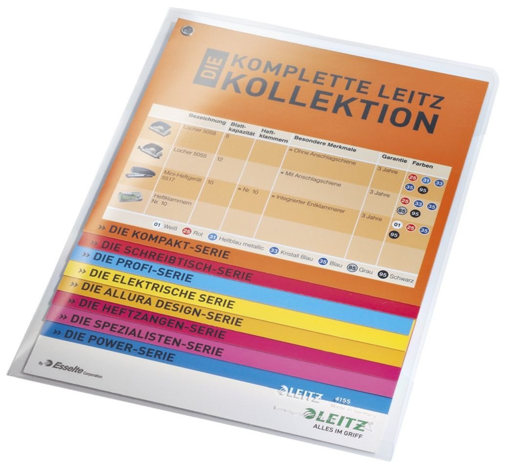 LEITZ Prospekthülle 4155 Sichthülle Super Premium, A5, PVC, dokumentenecht, farblos