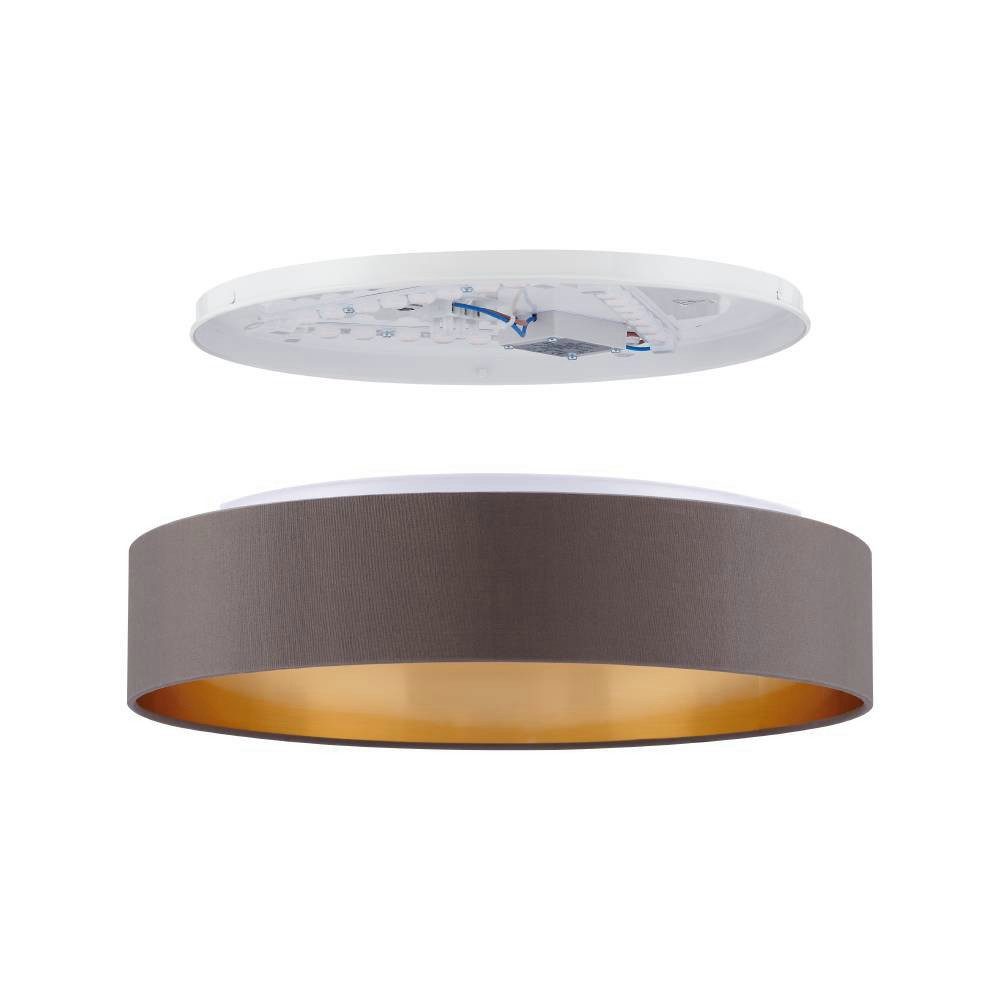 EGLO LED Deckenleuchte Maserlo, LED fest integriert, Warmweiß, Stofflampe Maserlo2 Ø38 x H9 cm, LED-Platine, Textilschirm
