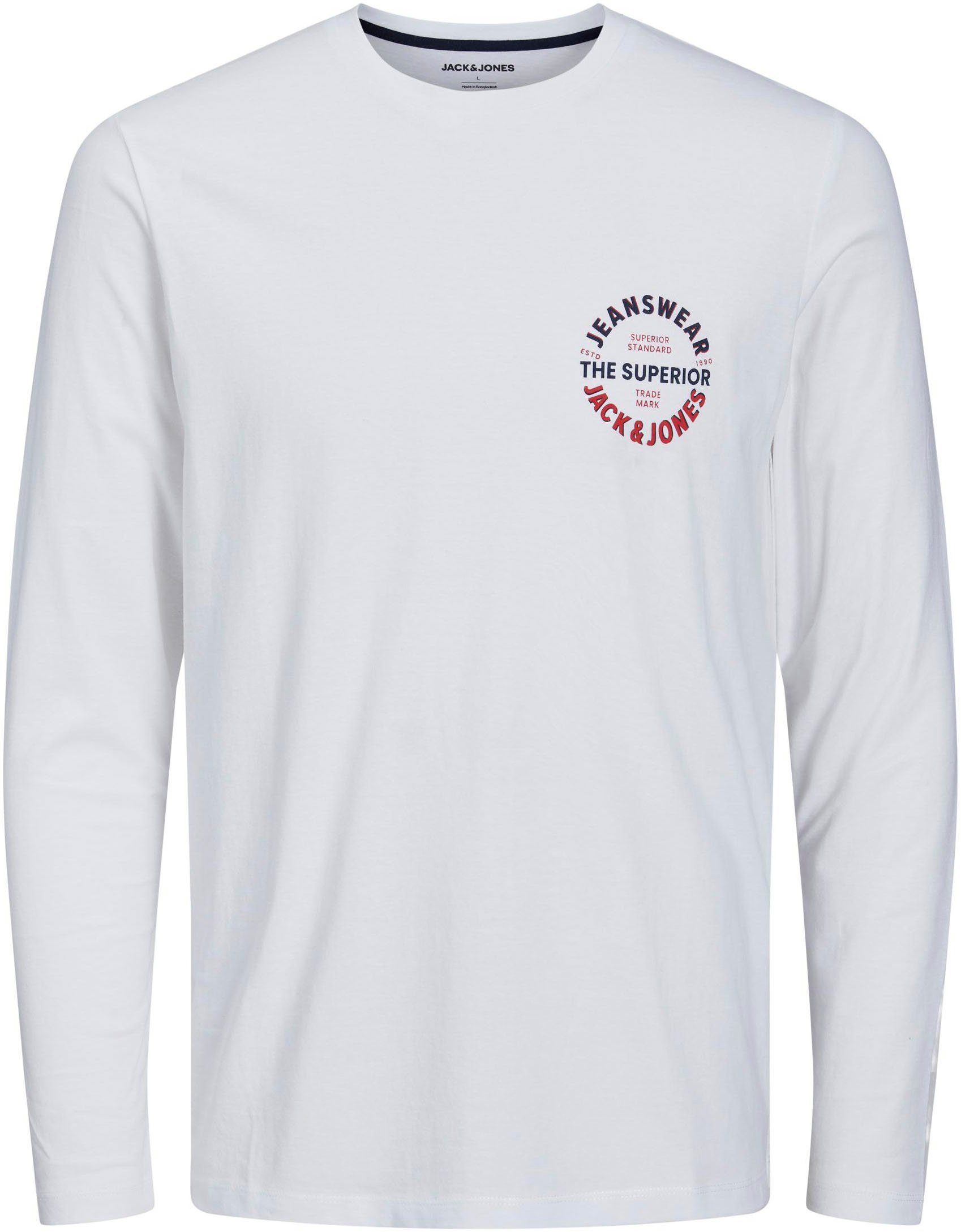 Jack & Jones Junior Langarmshirt JJANDY TEE LS CREW NECK JNR White