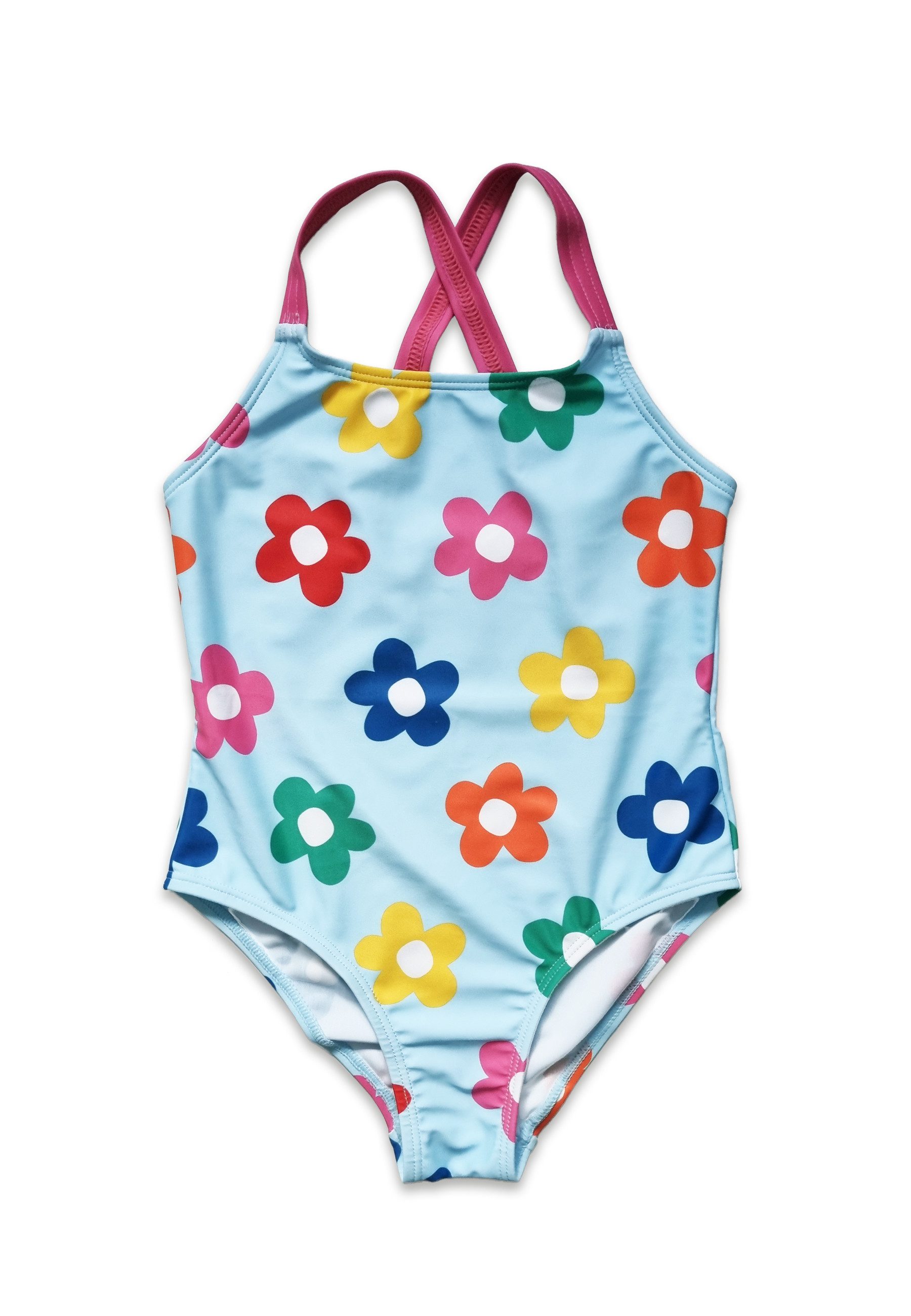 Badeanzug Badeanzug mit Regenbogenblumen Print