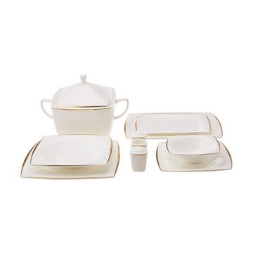 Karaca Geschirr-Set Fine Pearl Agate Frühstücksservice- Set 62 - Teilig für 12 Personen