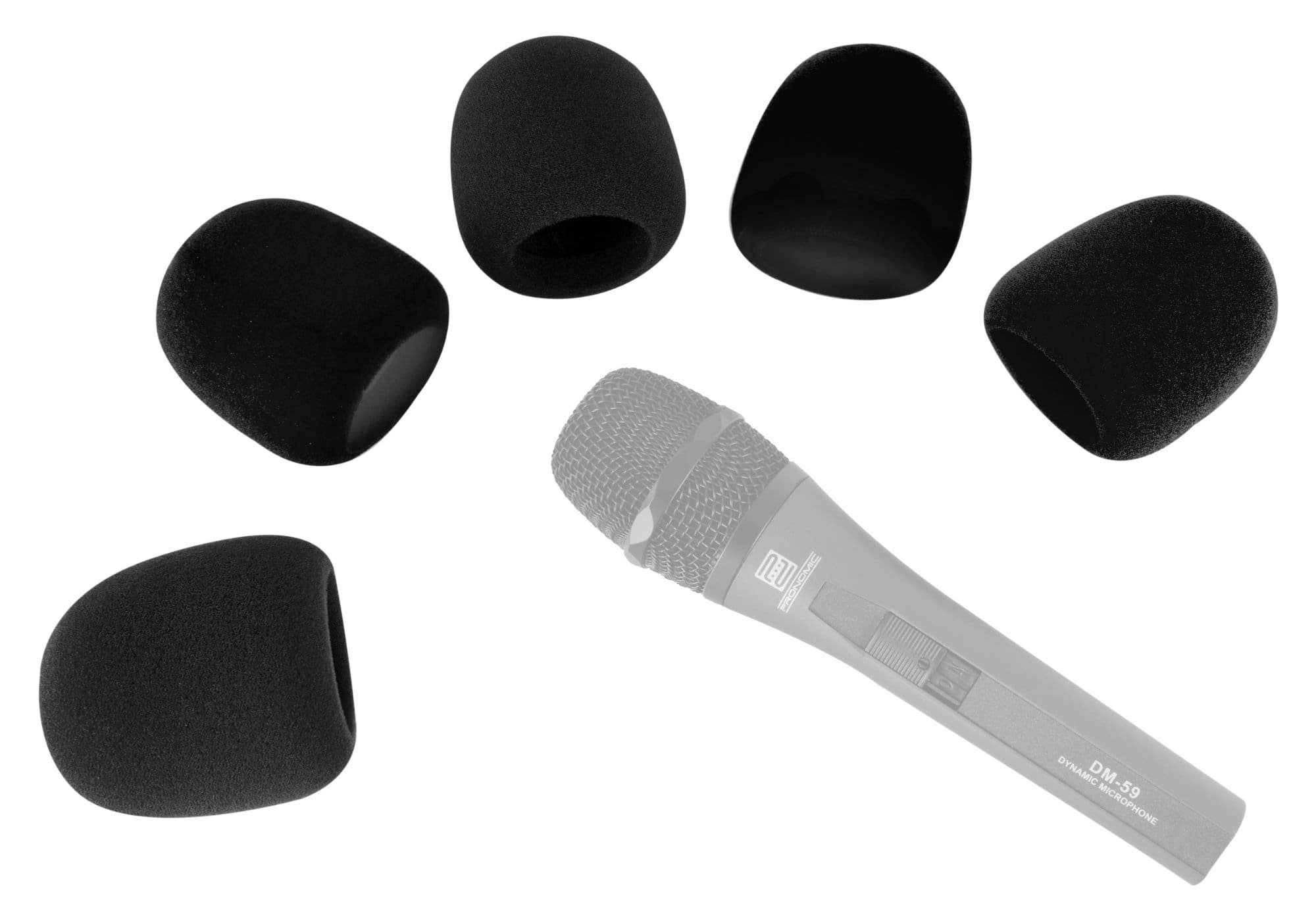 Pronomic Mikrofon Windschutz für Mikrofone (Spar-Set, 5-tlg), für Mikrofone mit 40-55 mm Korbdurchmesser – Bild 4 von 4