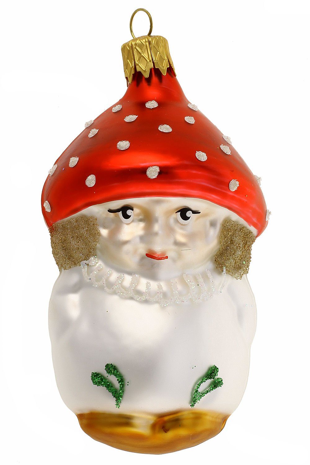 Dekohänger mundgeblasen - Weihnachtskontor - Christbaumschmuck Pilzfrau, Hamburger handdekoriert