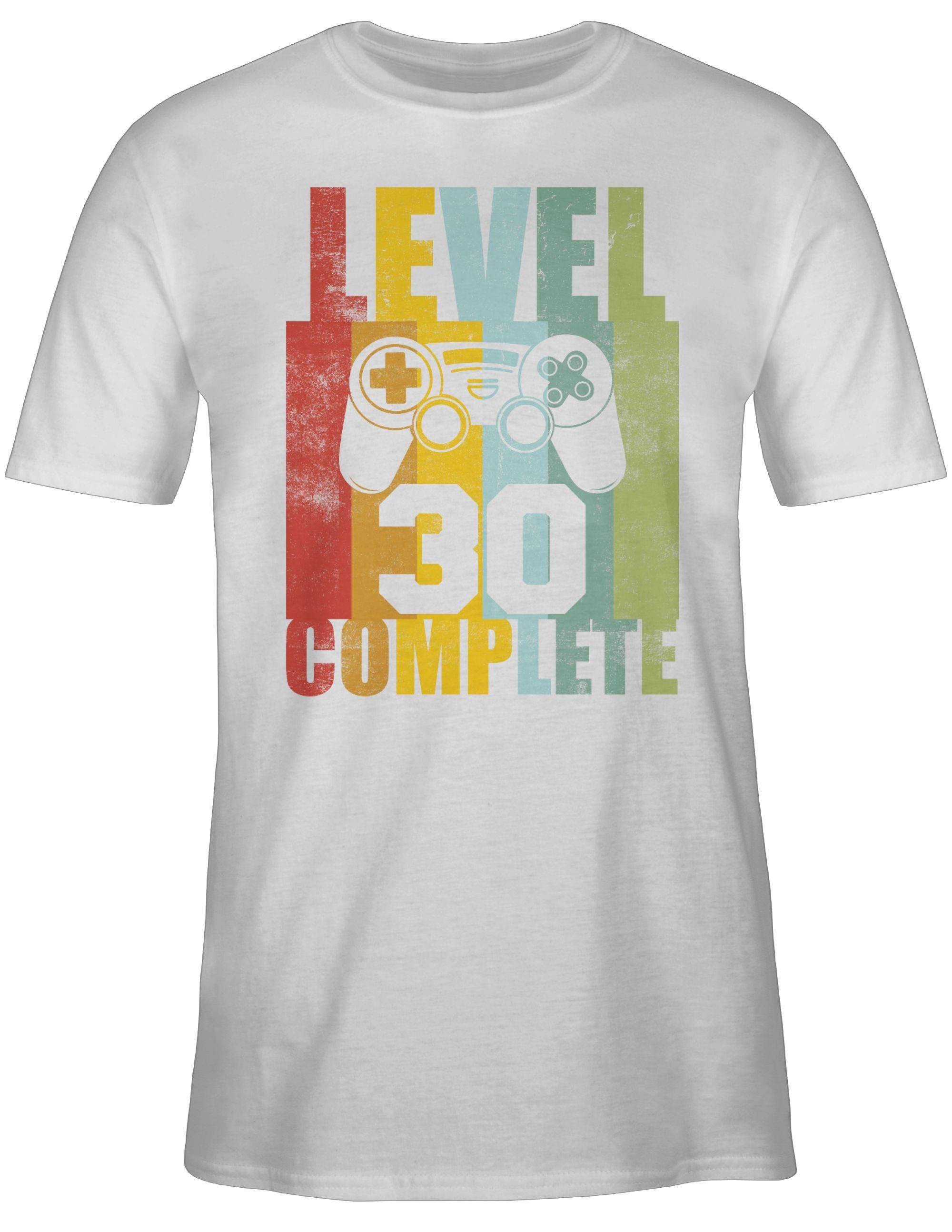Weiß 30. Shirtracer Level Vintage complete 30 T-Shirt 3 Geburtstag