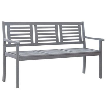 furnicato Gartenbank 3-Sitzer-mit Auflage 150 cm Grau Eukalyptusholz