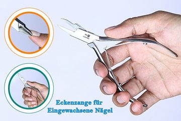 SMI Nagelzange Kopfschneider Set Kopfzange Eckenzange Nagelzange Edelstahl mit Etui