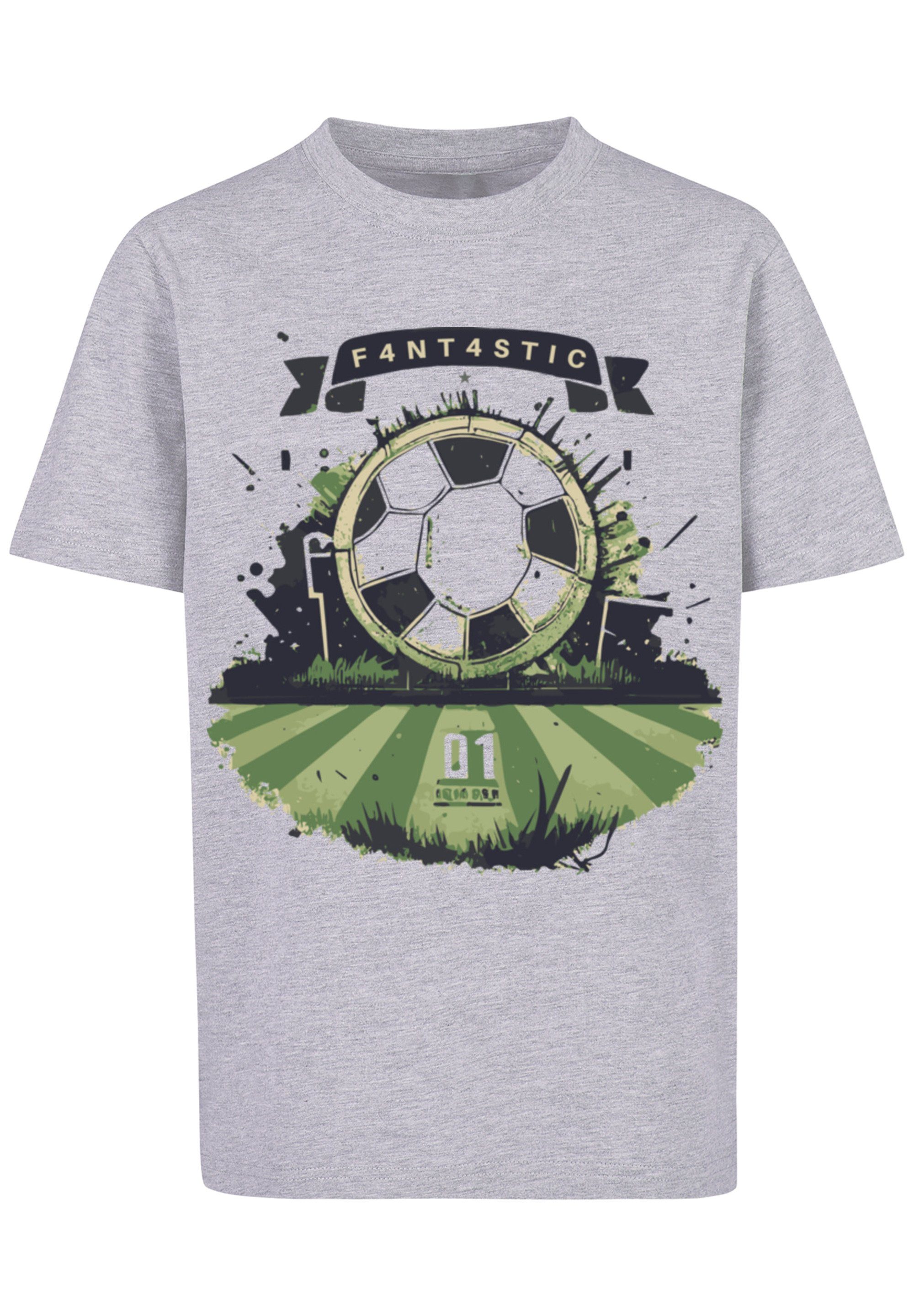 F4NT4STIC T-Shirt Fußball Feld Print grey heather