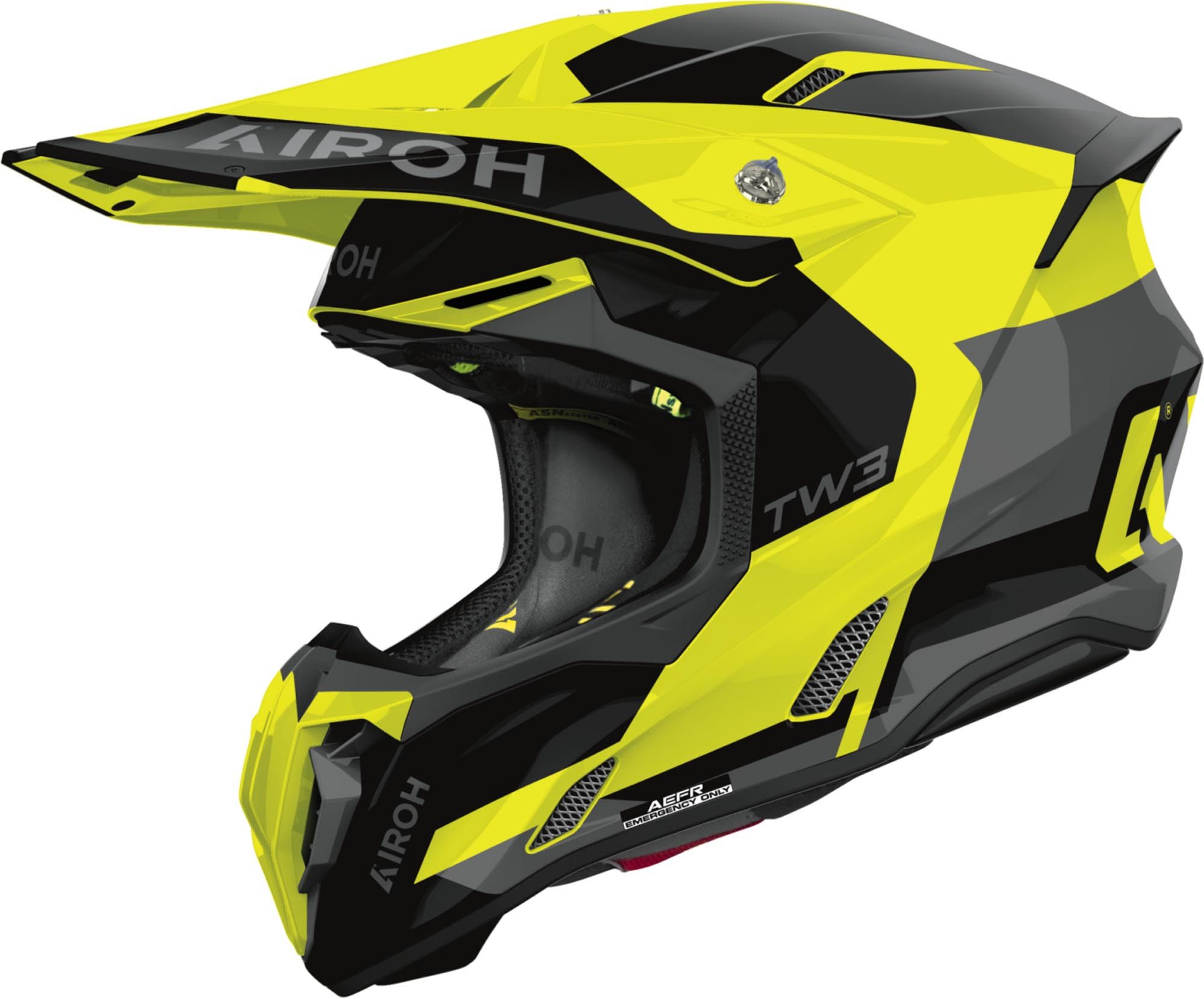 Airoh Motocrosshelm Twist 3 Fancy Motocross Helm, vorbereitet für Kommunikationssystem,Notfallsystem-Polsterung (EQ