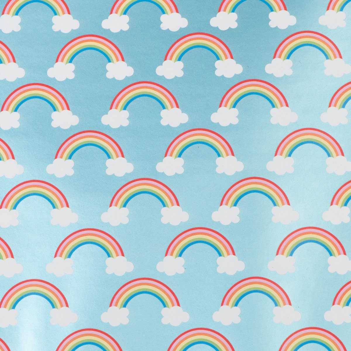 Star Geschenkpapier, Geschenkpapier Regenbogen mit Wolke 70cm x 2m, Rolle
