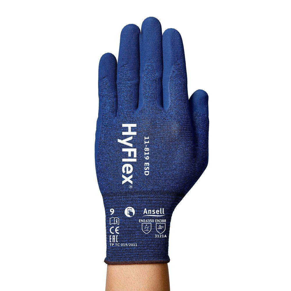 ANSELL Arbeitshandschuhe Ansell 11819R090-1P HyFlex Arbeitshandschuh Größe (Handschuhe): 9 EN