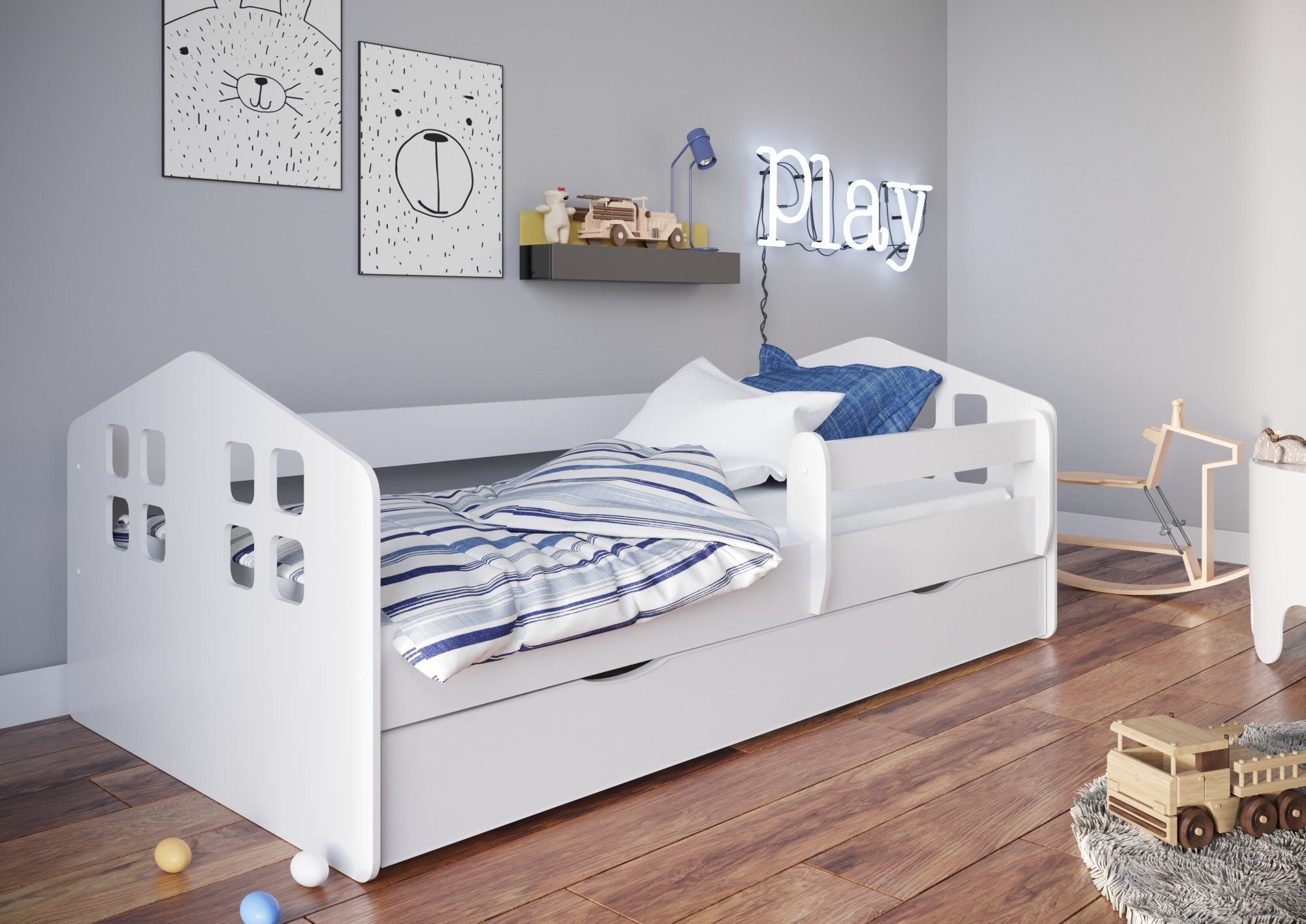 Bjird Kinderbett »Kasper 140x80, 160x80, 180x80« (mit Rausfallschutz  Schublade und Lattenrost) online kaufen | OTTO