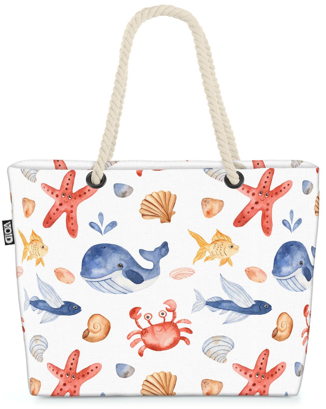 VOID Strandtasche (1-tlg), Kleine Meeresbewohner Beach Bag Kinder Kinderzimmer Baby Babyzimmer Jungen