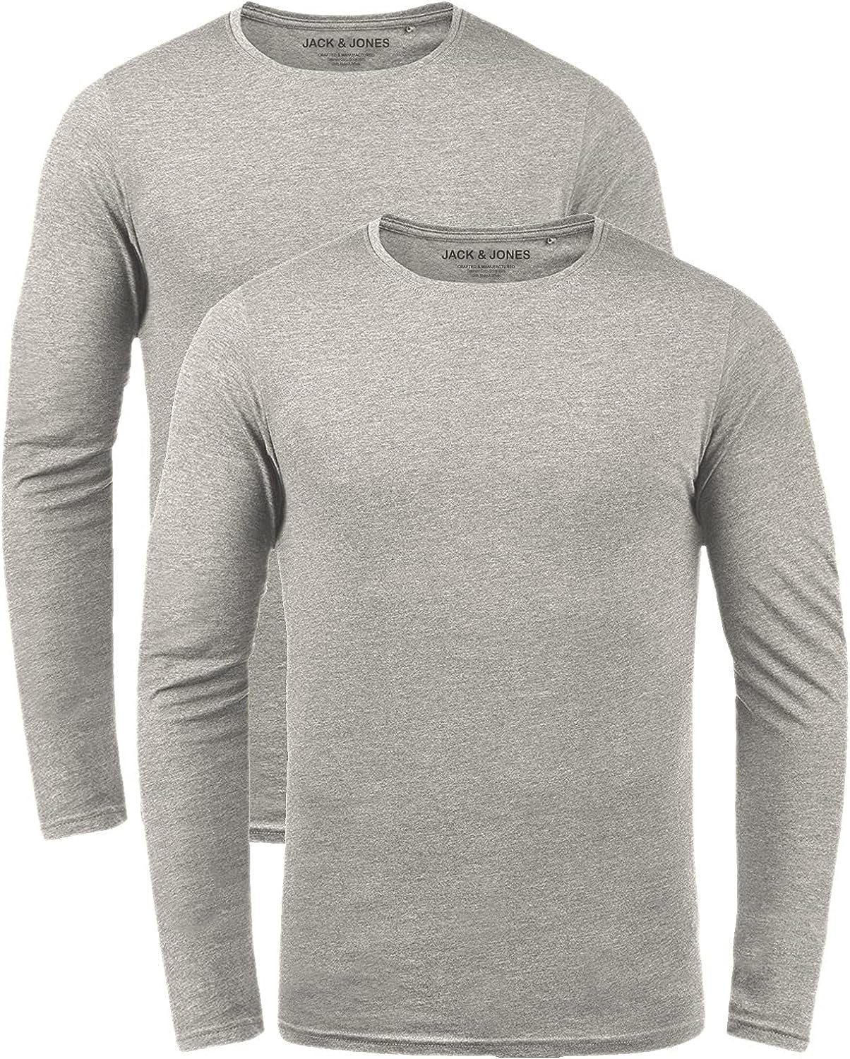 Jack & Jones Langarmshirt (Set, 2er-Pack) in Unifarben 2xLightgrey