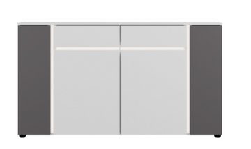 xonox.home Sideboard Sideboard Kato groß, weiß / anthrazit grau, inkl. Frontbeleuchtung