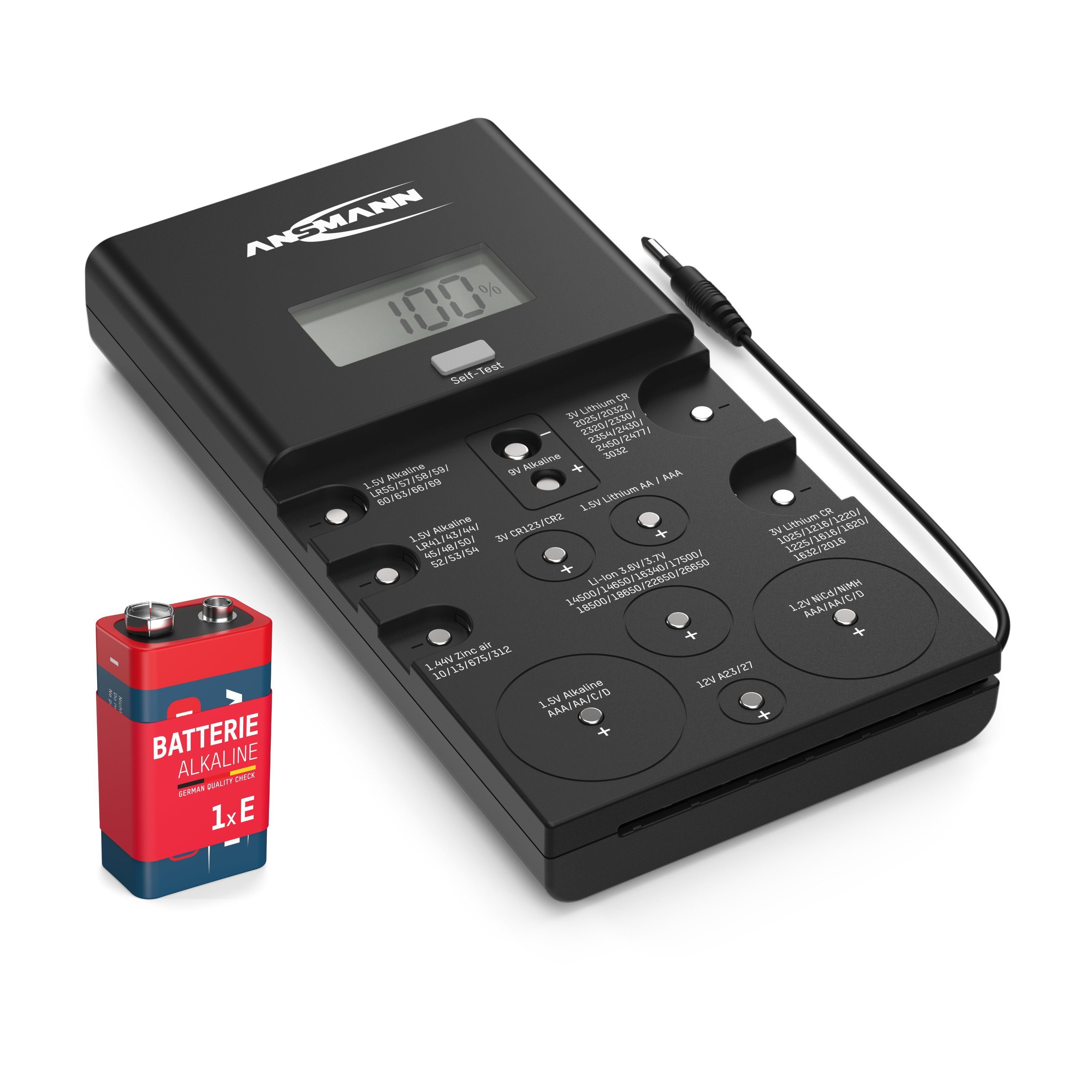 ANSMANN AG LCD Batterietester Knopfzellen Lion Akku Batterien, Lithium Batterie-Ladegerät