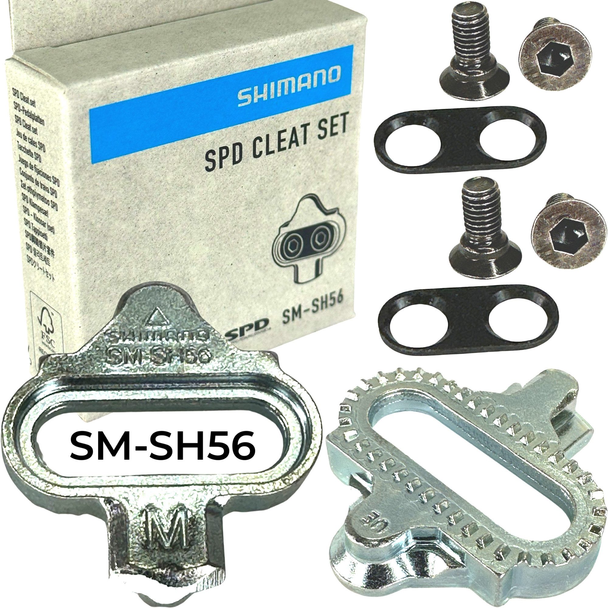 Shimano Fahrradkurbel Shimano SPD MTB Pedal Cleats Set SM-SH56 silber (ohne Gegenplatte)