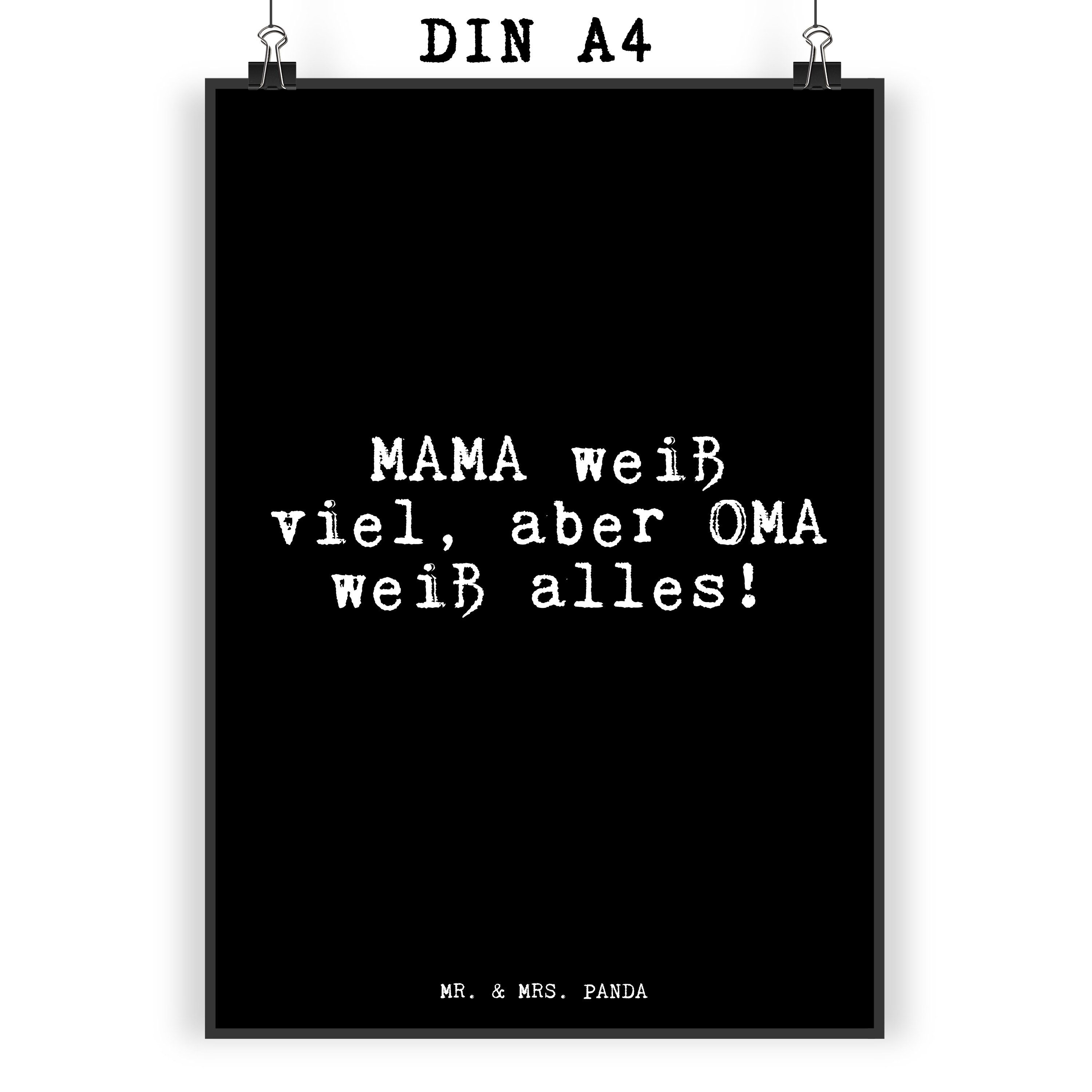 Mr. & Mrs. Panda Poster »MAMA weiß viel, aber... Schwarz Geschenk