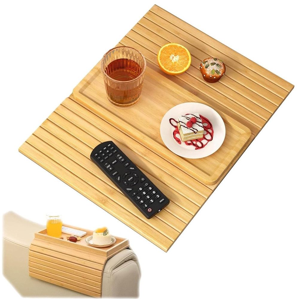 TUWENA Tablett Sofa Armlehne Tablett, Rutsch faltbar Sofatisch Couch Getränkehalter