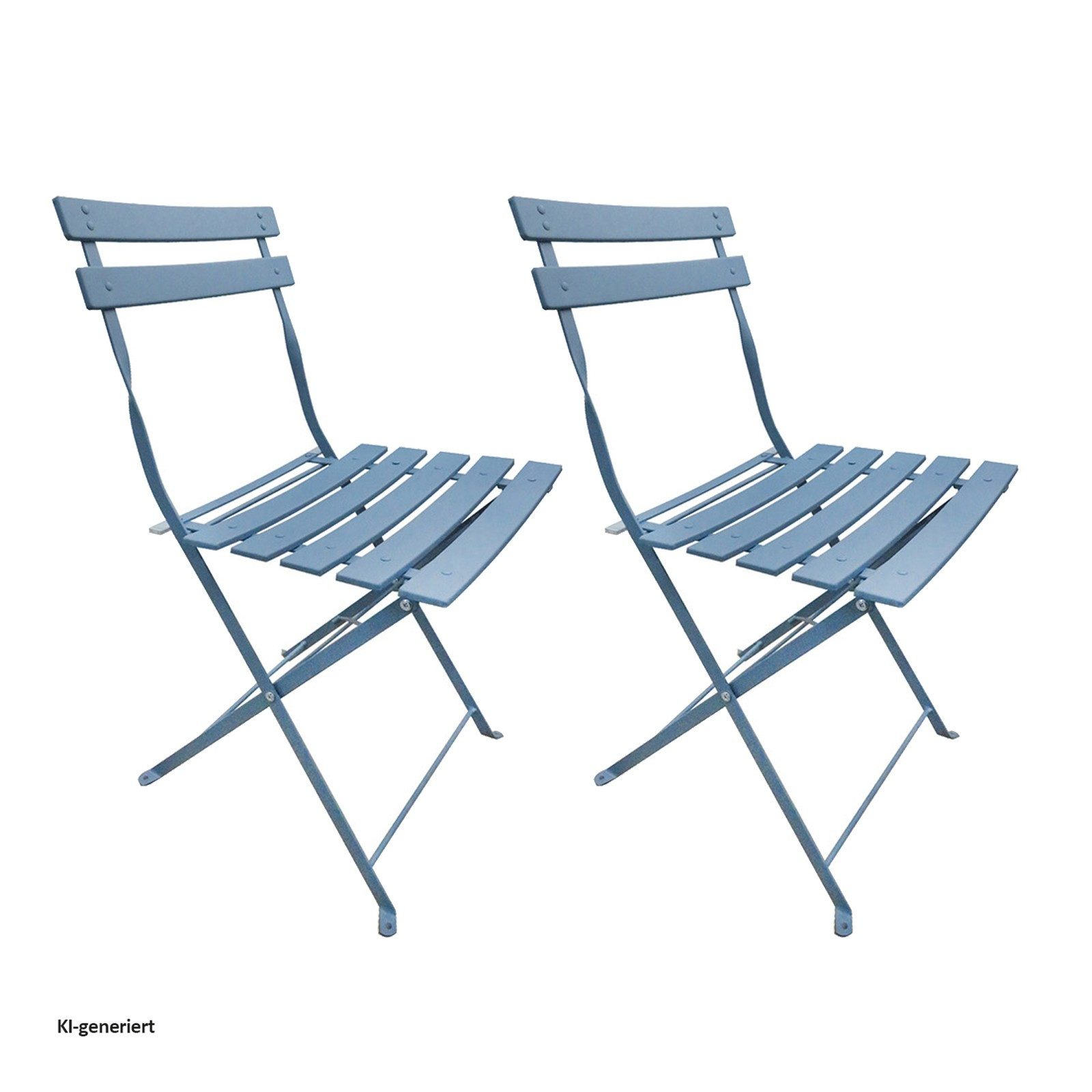 HTI-Living Gartenstuhl Gartenstuhl 2er-Set Basil Metall Blau (Set, 2 St)