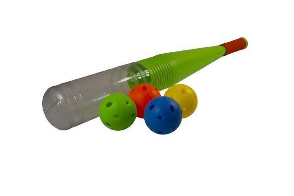 COFI 1453 Baseballschläger - Baseball-Set Kunststoffschläger & 4 Мячи (70 cm), Kunststoff, 70 ", (5 St), ideal für Einsteiger und Kinder