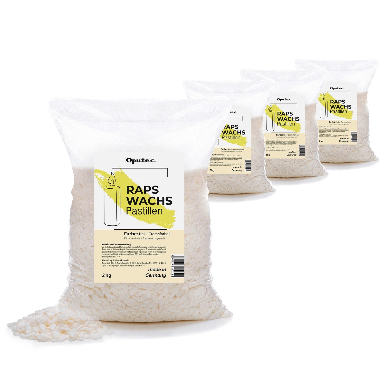 Bastelnaturmaterial 8 KG Raps-Kerzenwachs Pastillen – Cremefarbenes Wachs zum Gießen