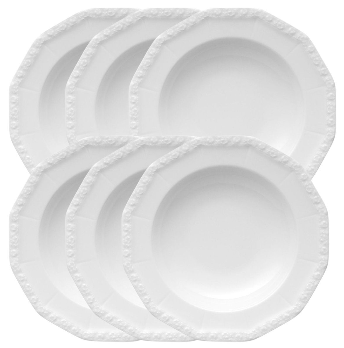 Rosenthal Teller-Set Maria Weiss Pastateller 28 cm Set6, Porzellan