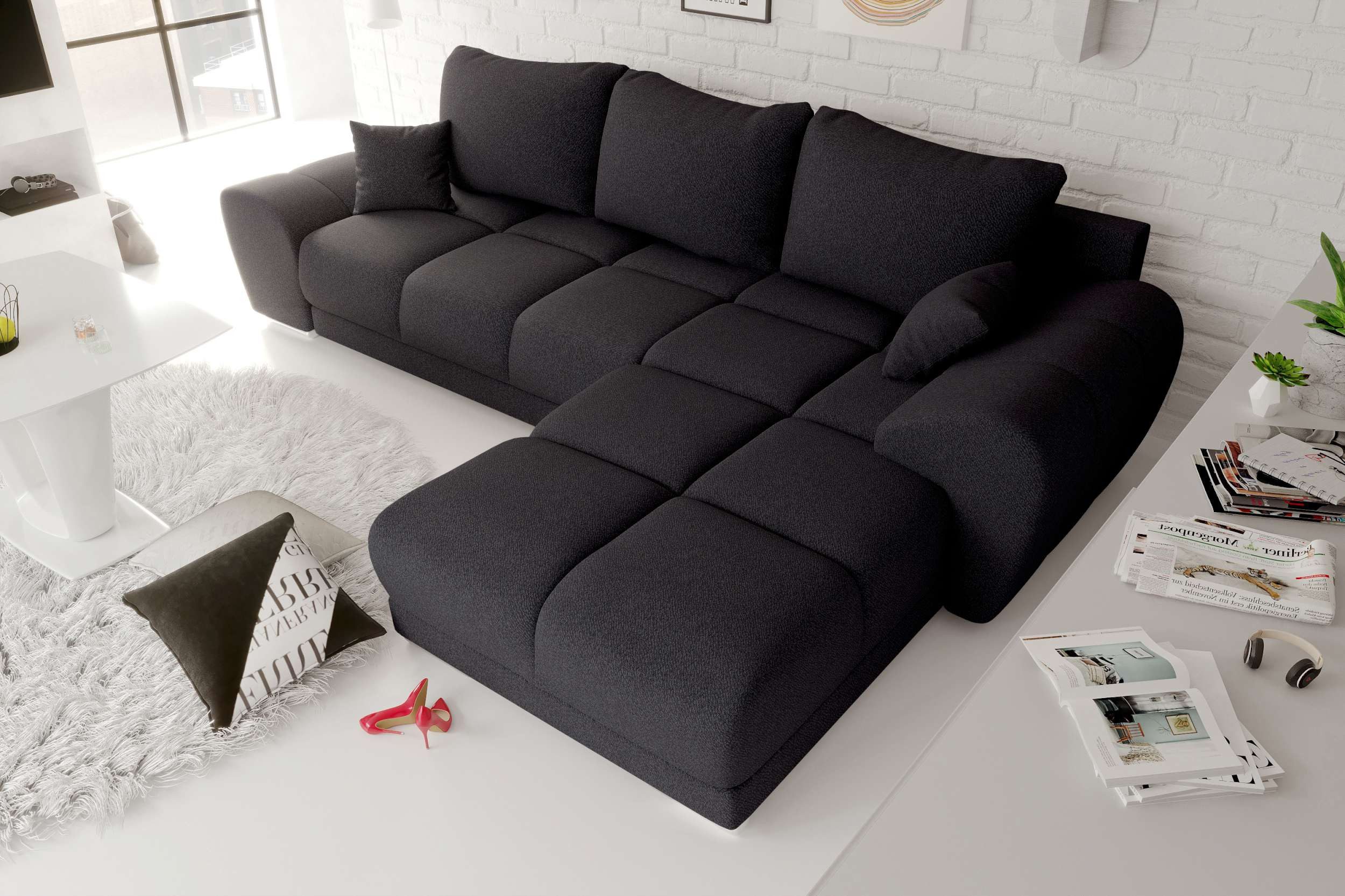 99rooms Ecksofa Antalya, Sofa L-Form, Eckcouch, mit abnehmbaren Kissen, Sch günstig online kaufen