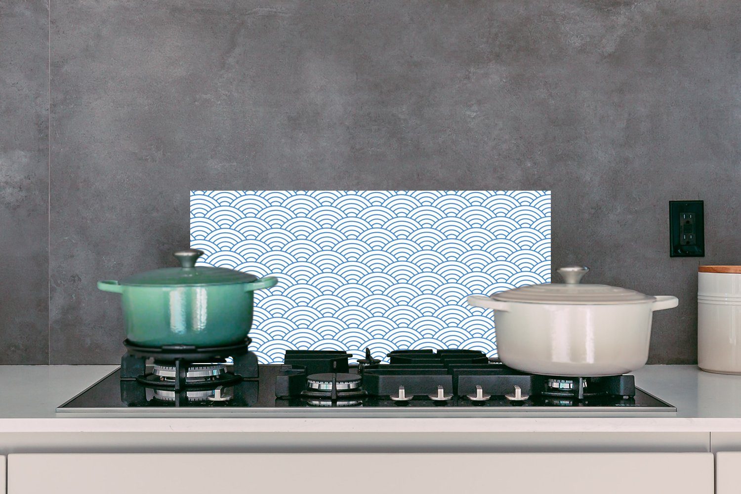 60x30 MuchoWow und (1-tlg), cm, - Schmutzflecken für Küchen Regenbogen - Blau gegen Fett Küchenrückwand Design, Wandschutz,