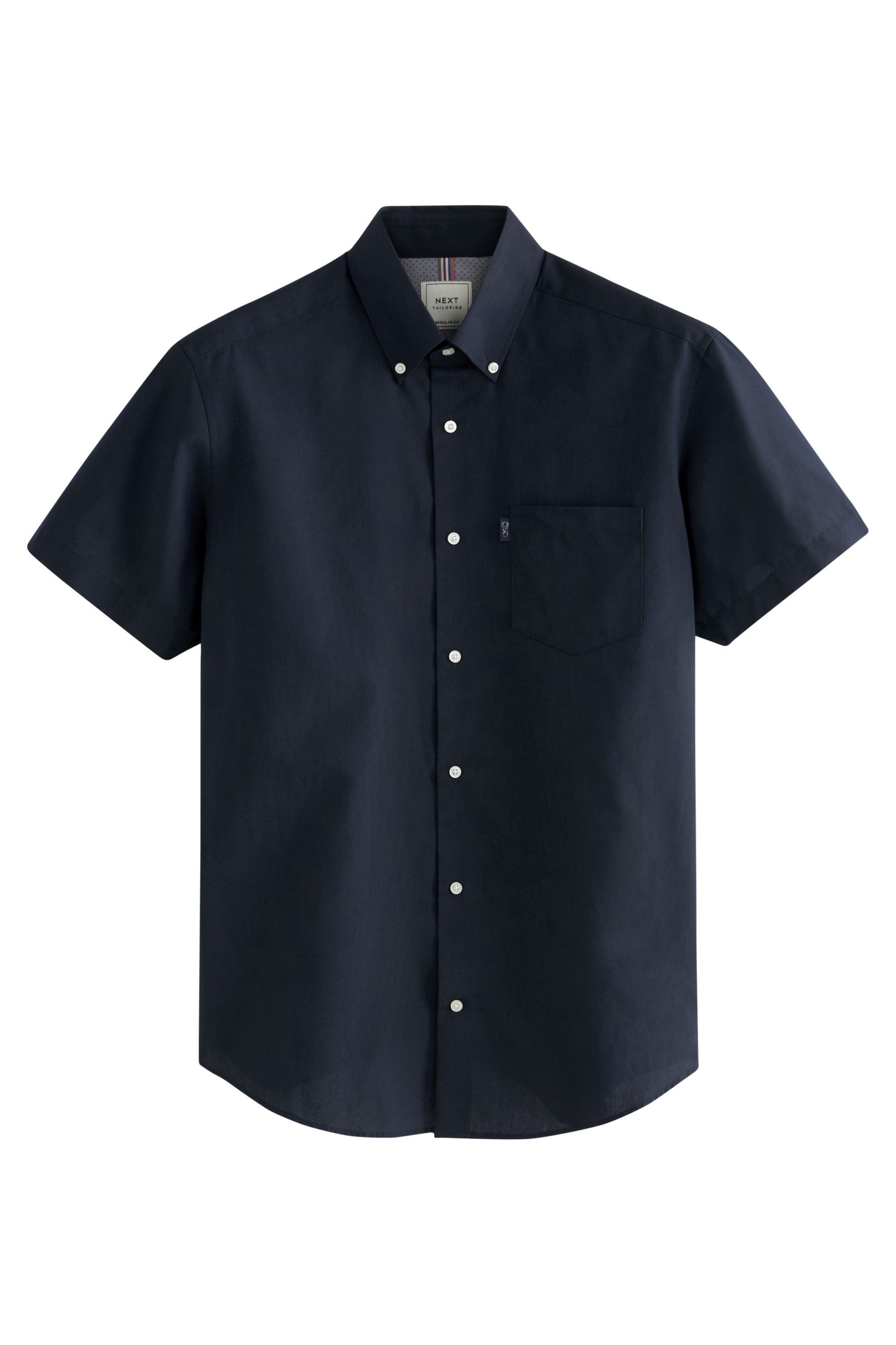 Next Kurzarmhemd Pflegeleichtes Regular Fit Kurzarm-Oxfordhemd (1-tlg)