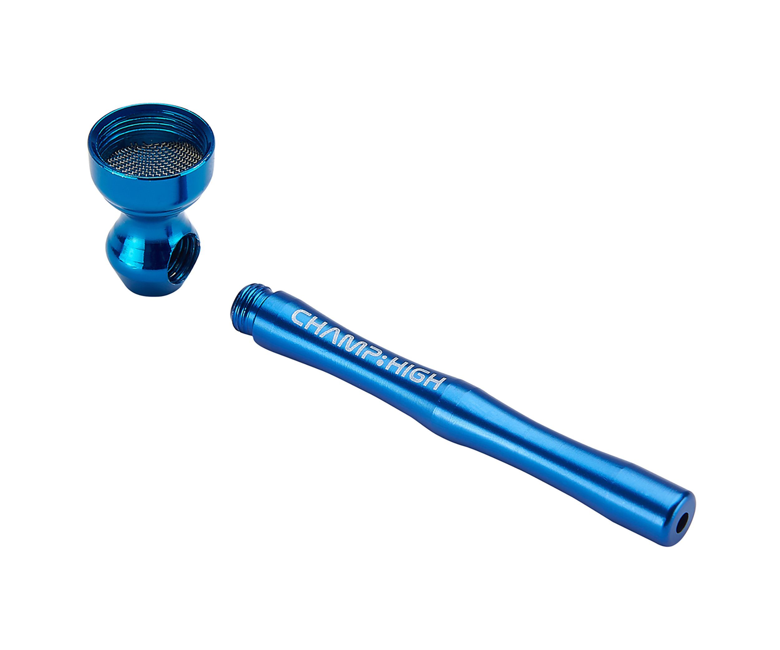 CHAMP HIGH Signalpfeife MINI PFEIFE ALU 8,5cm lang + 5 Sieben Rauchpfeife 83 (Schwarz), Handpfeife Tabakpfeife Tabak Pipe