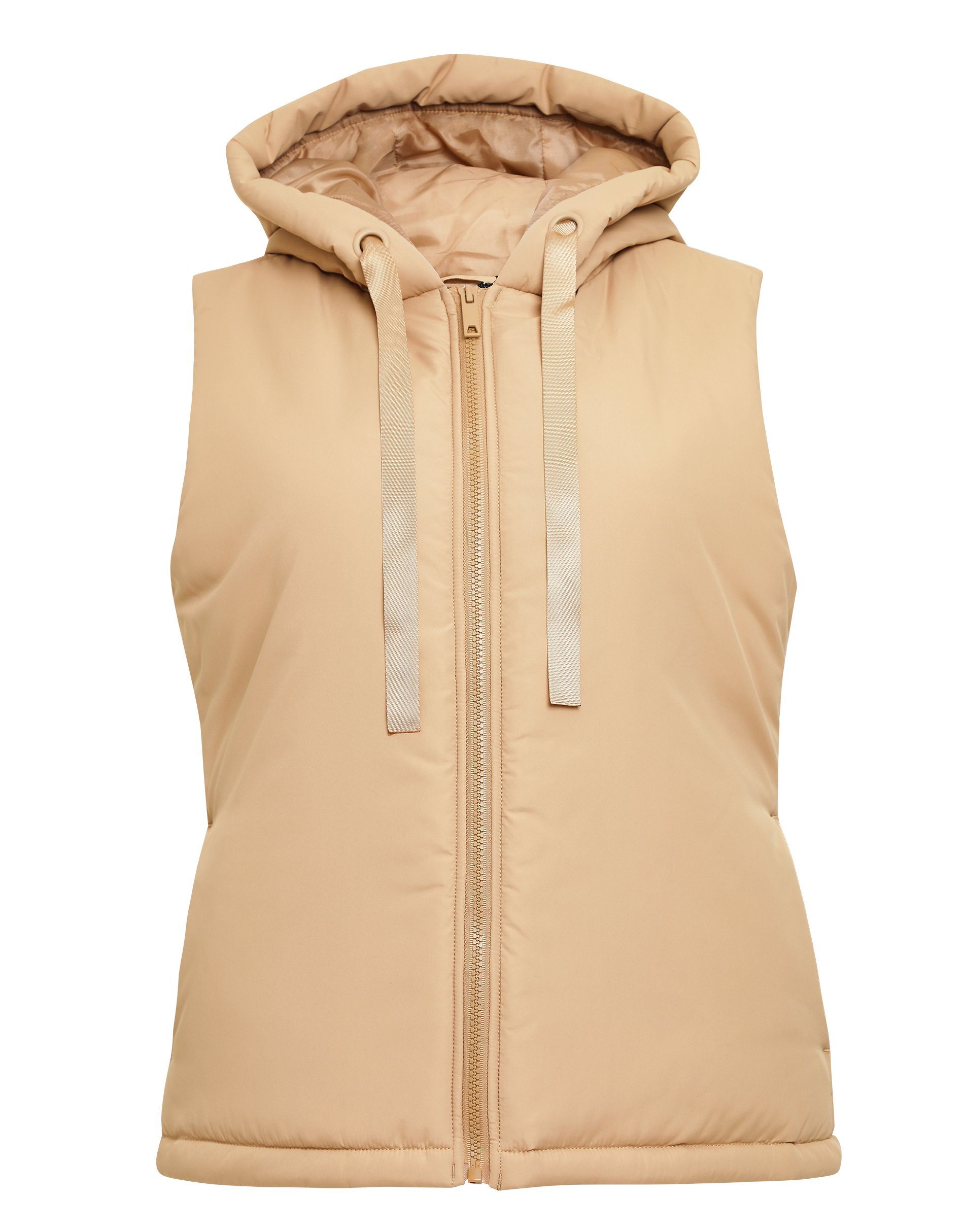 Shelly Threadbare Beige Hooded Steppweste