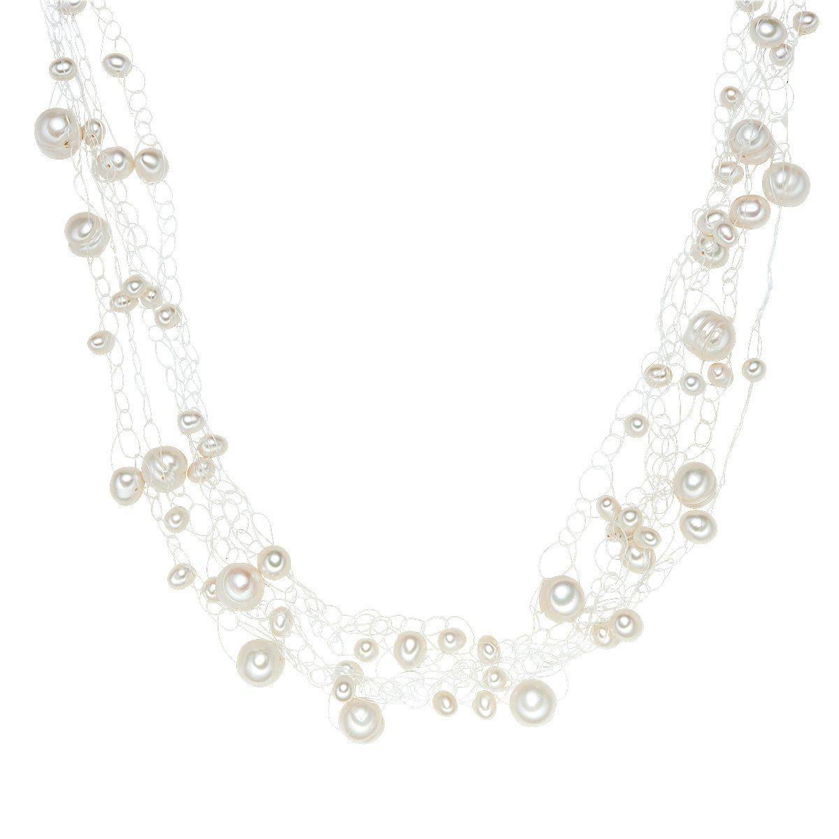 Süßwasser-Zuchtperlen Perlenkette Pearls aus silber, Valero
