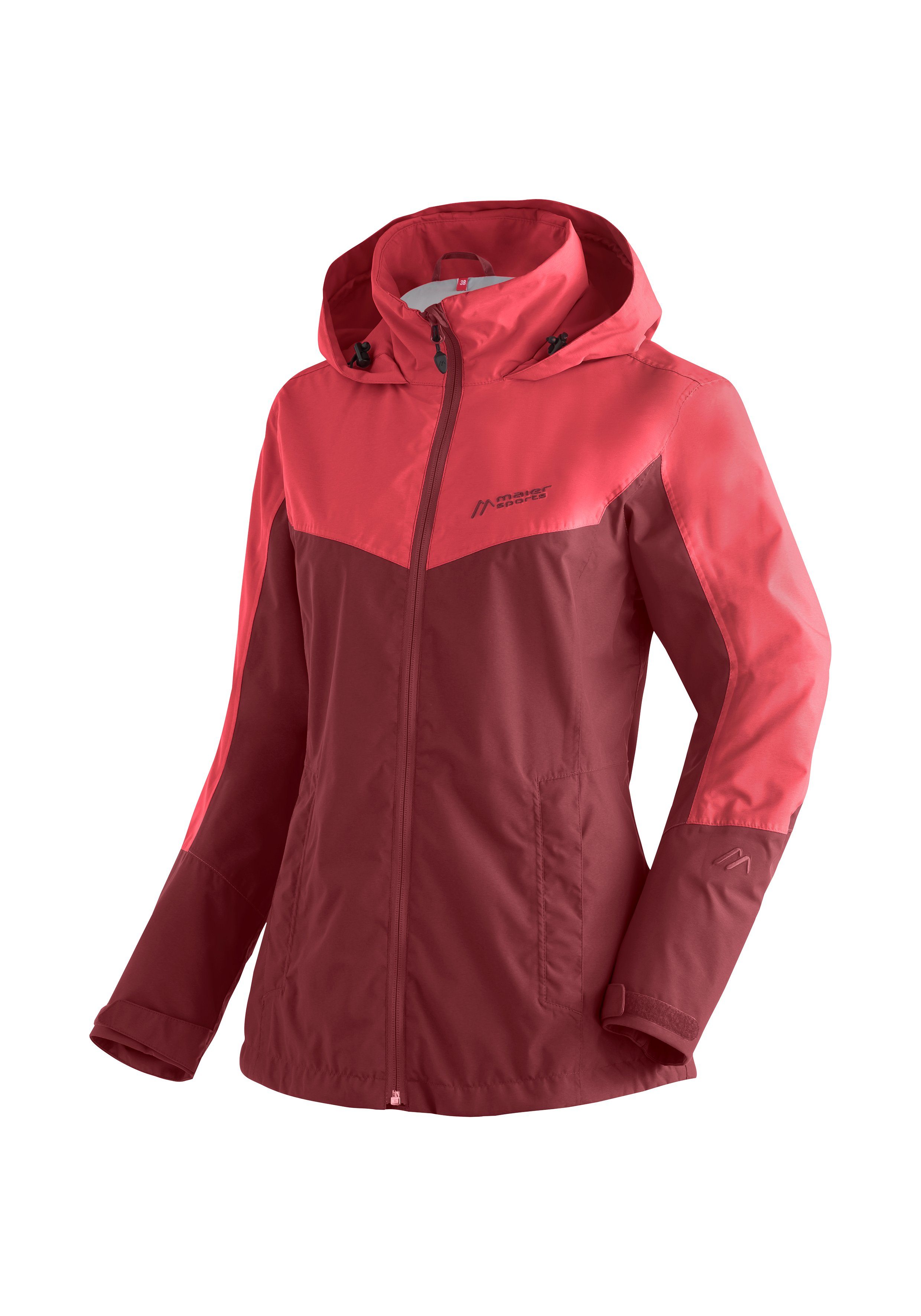 Maier Sports Wasserdichte aus Outdoorjacke W Funktionsjacke atmungsaktivem Material Partu hellrot