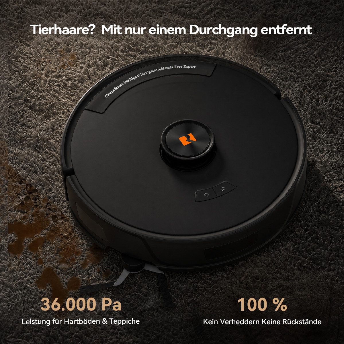 redroad Saugroboter R11 MAX Saugroboter mit Wischfunktion 36000Pa LiDAR/Absaugstation, 1200 W, mit Beutel, Saugroboter mit Wischfunktion, App-Steuerung, für hohe Türschwellen schwarz