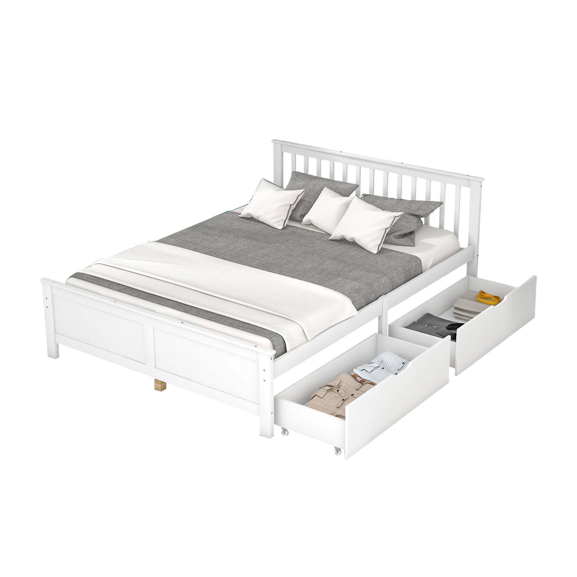 OKWISH Holzbett Bett, Jugendbett, Erwachsenenbett, Kinderbett günstig online kaufen