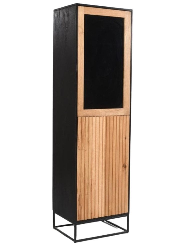 WOLF MÖBEL Vitrine NAMIBIA Vitrine mit 1 Glas-/ 1 Holztür (50 x 40 x 180)