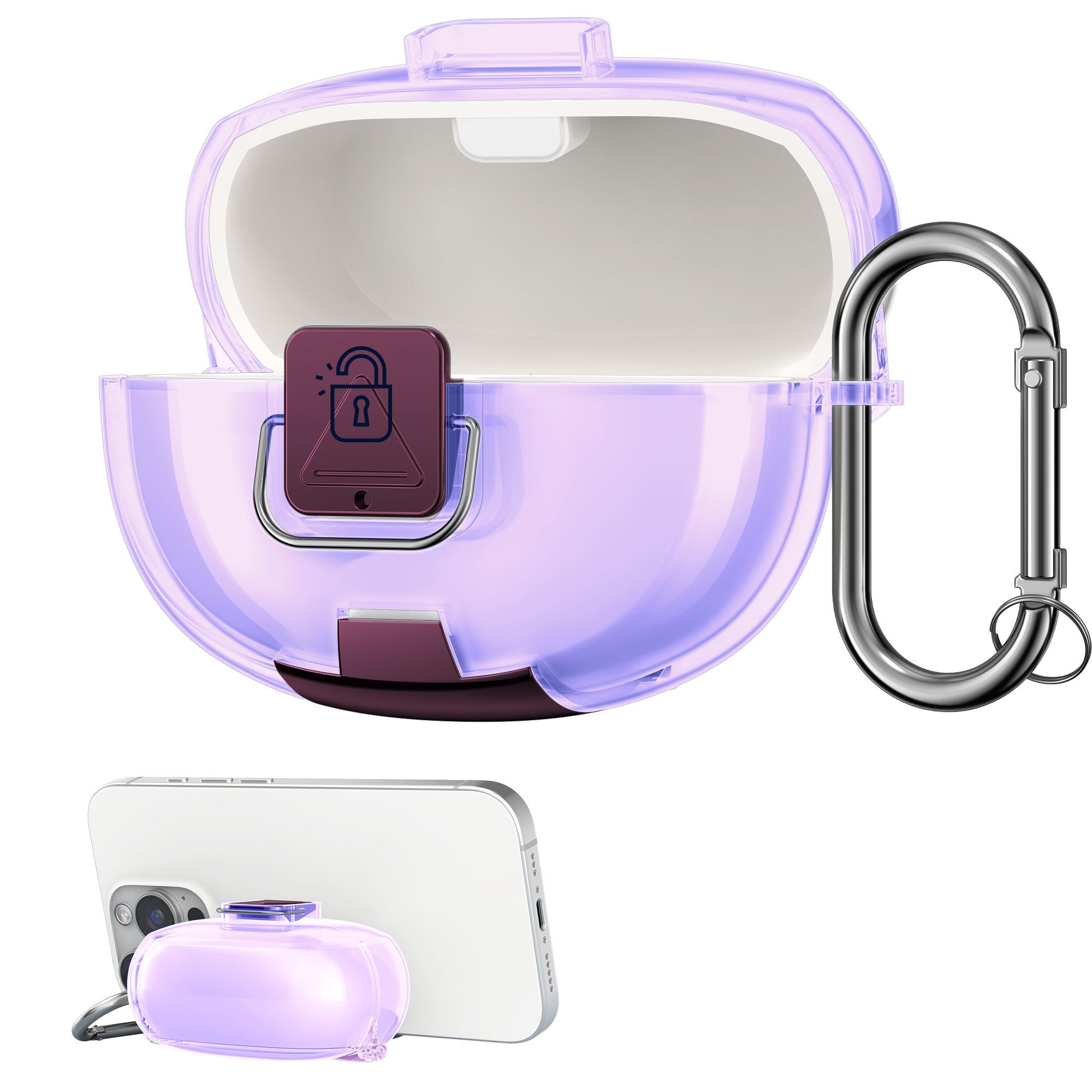 kwmobile Kopfhörer-Schutzhülle Kopfhörer Case fürBose Ultra Open Earbuds Hülle, Headphones TPU Cover mit Standfunktion und Sicherheitsverschluss